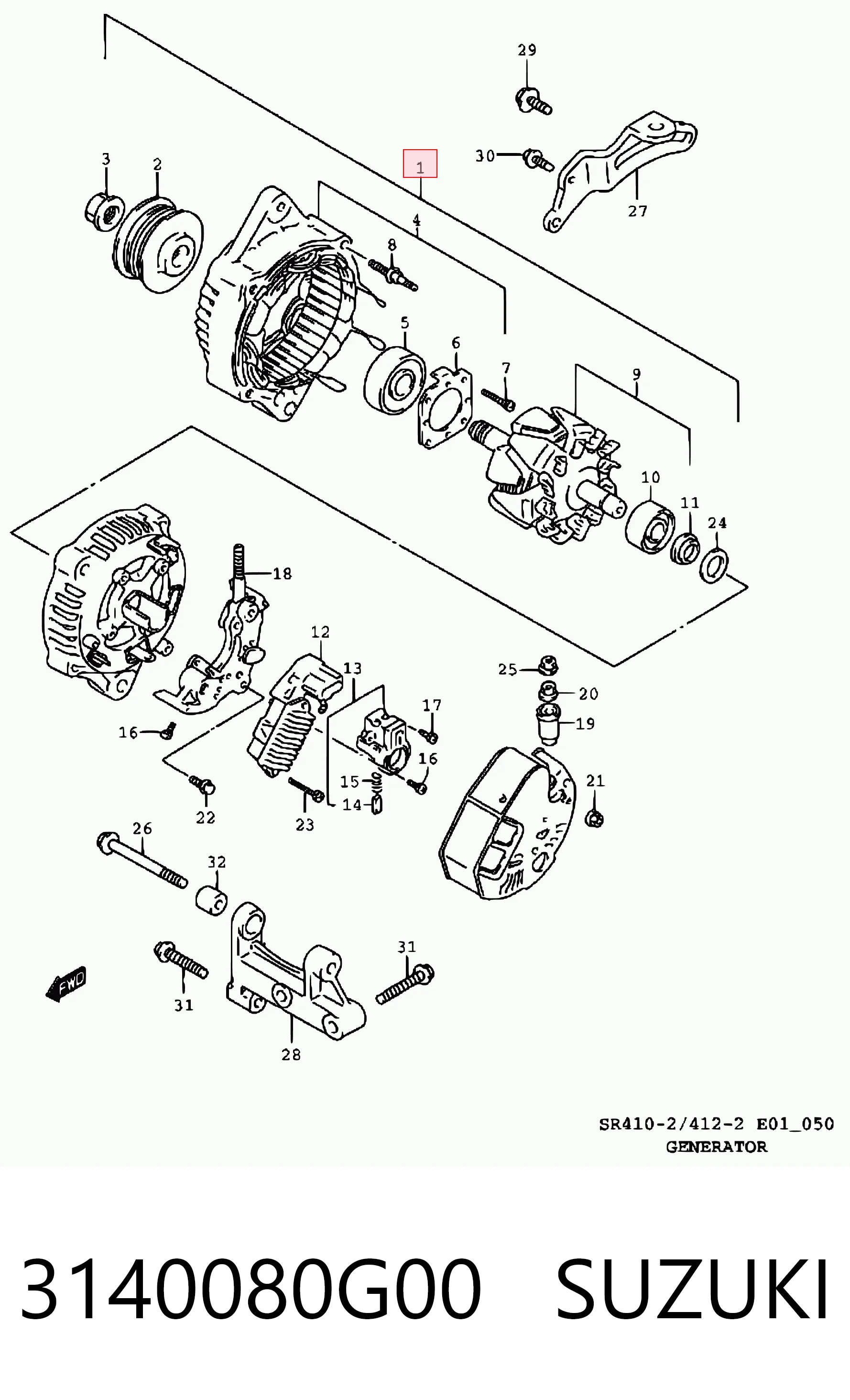 3140080G00 Suzuki Alternador de coche