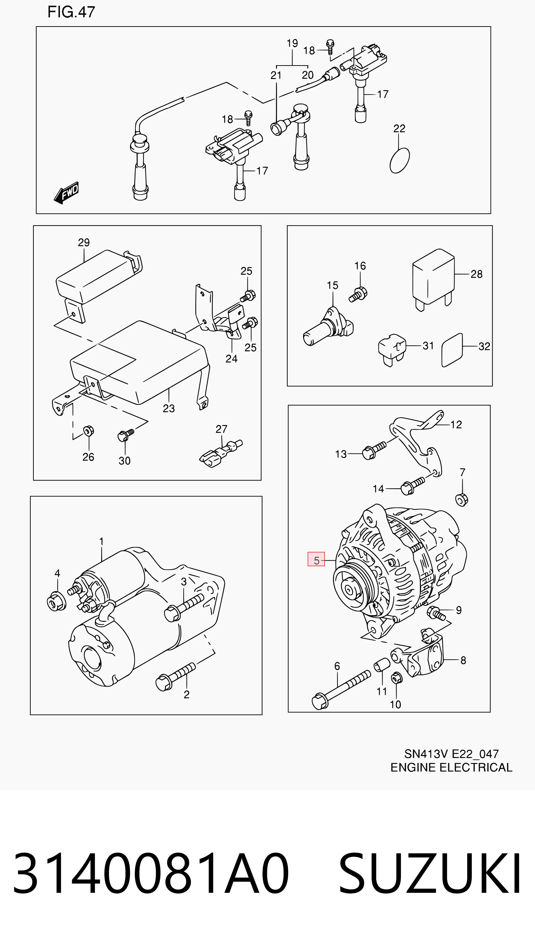 3140081A0 Suzuki Alternador de coche