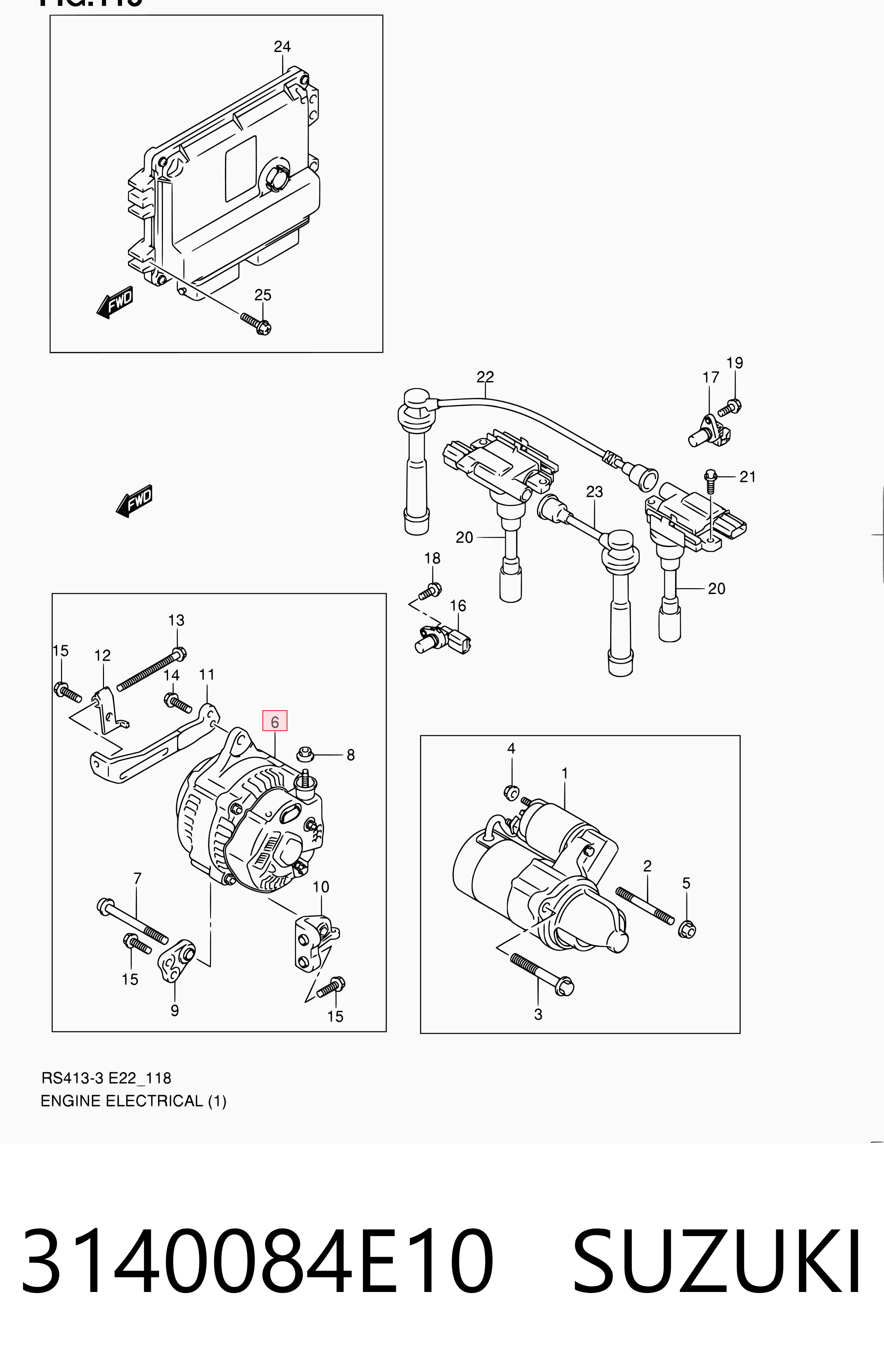 3140084E10 Suzuki Alternador de coche