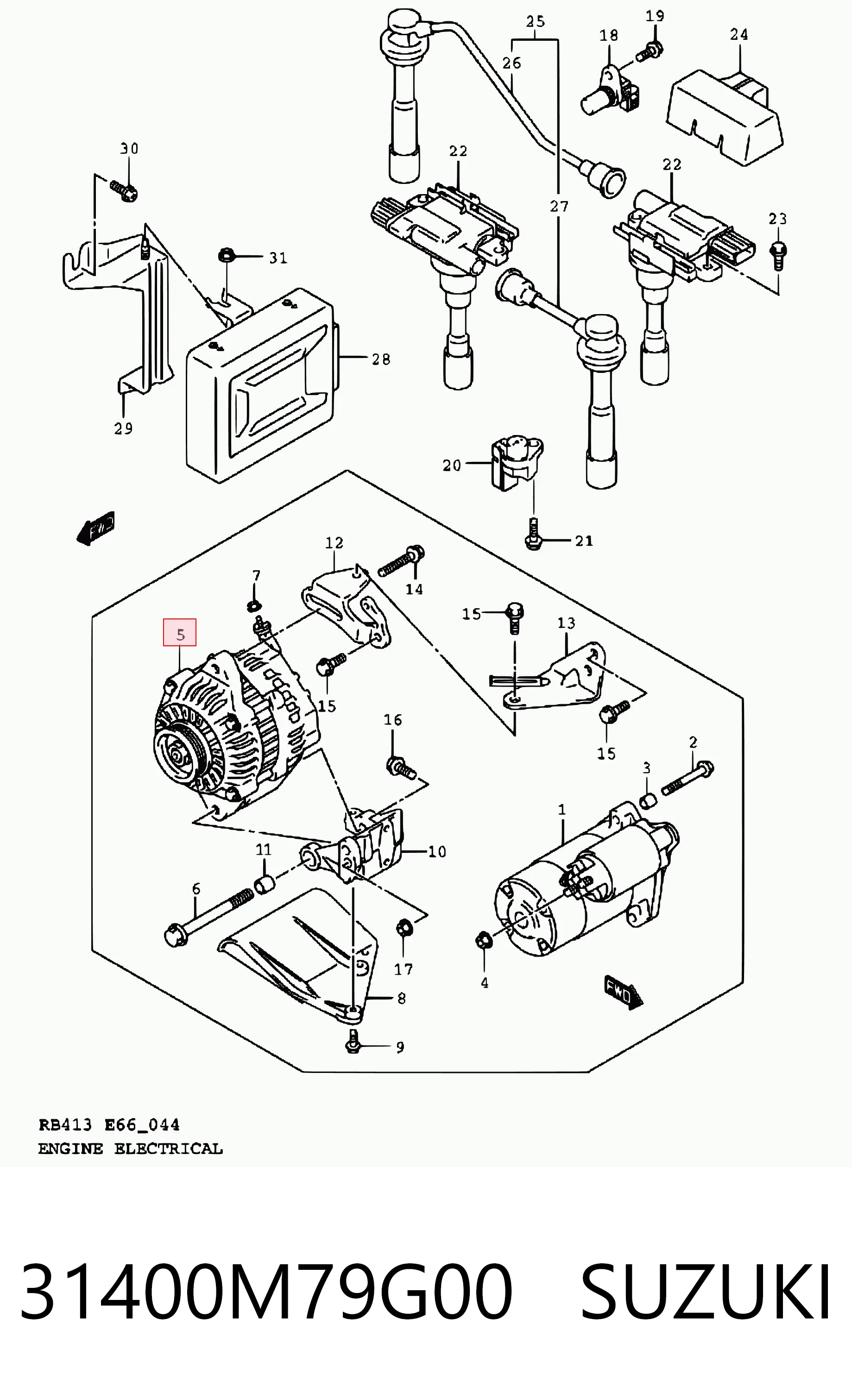 31400M79G00 Suzuki Alternador de coche