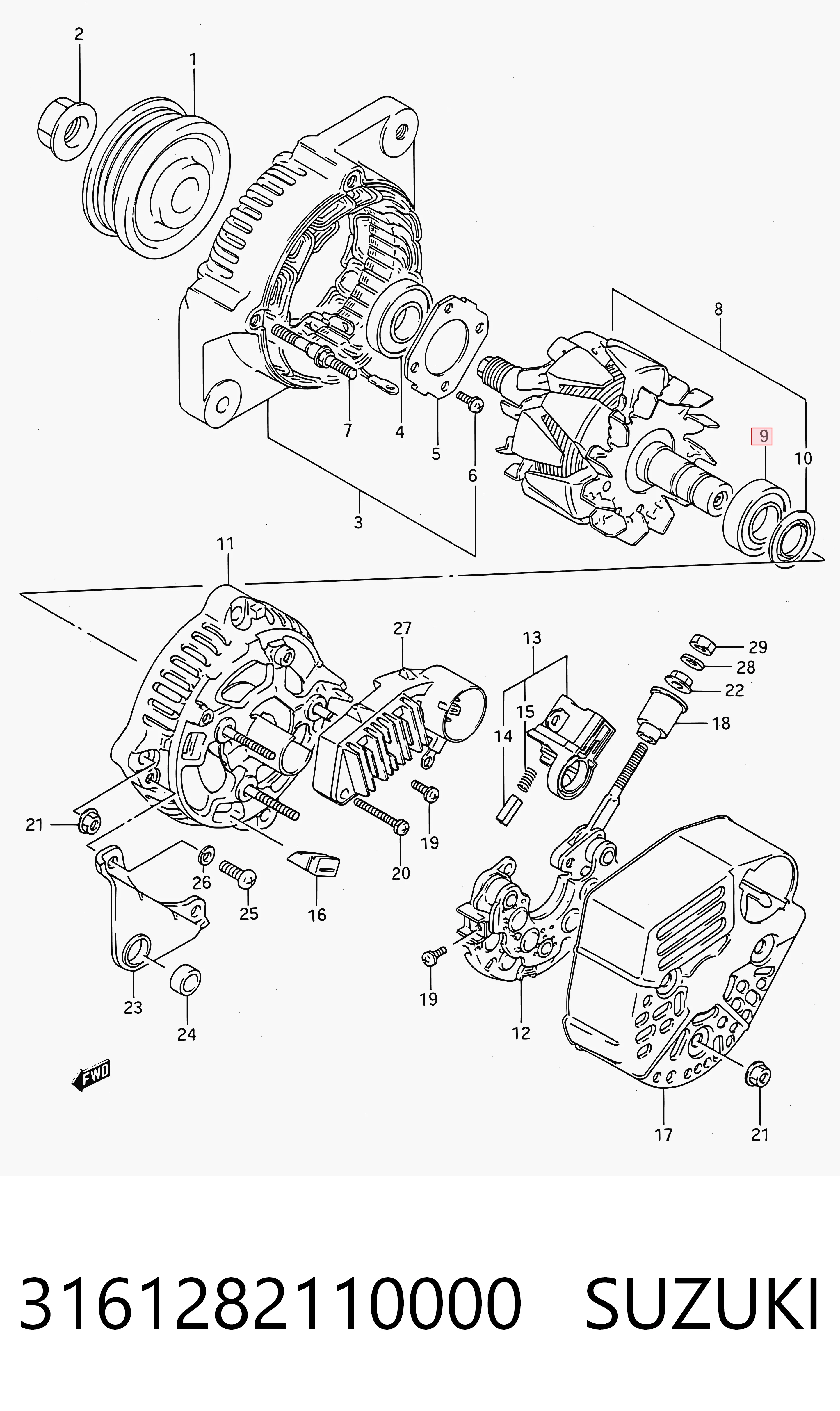Rodamiento alternador para Lexus RX MCU15