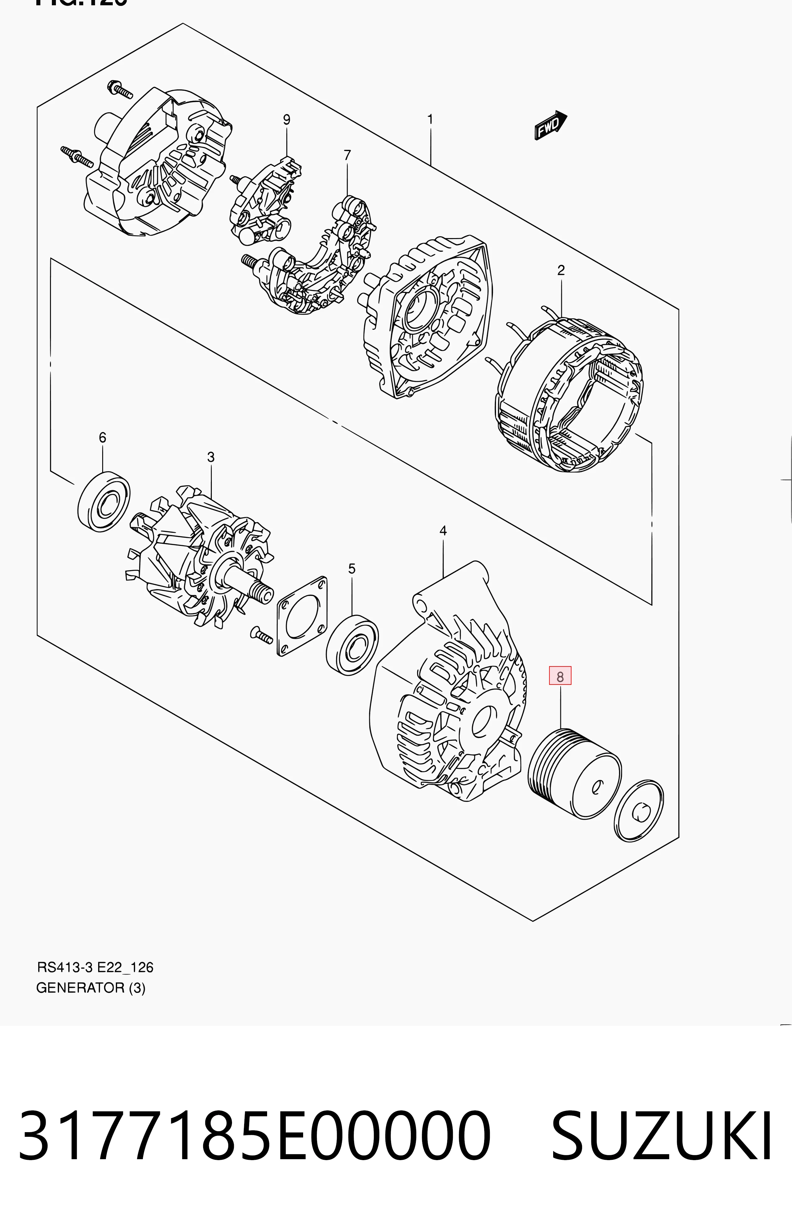 Polea libre del alternador Suzuki Swift III (RS)