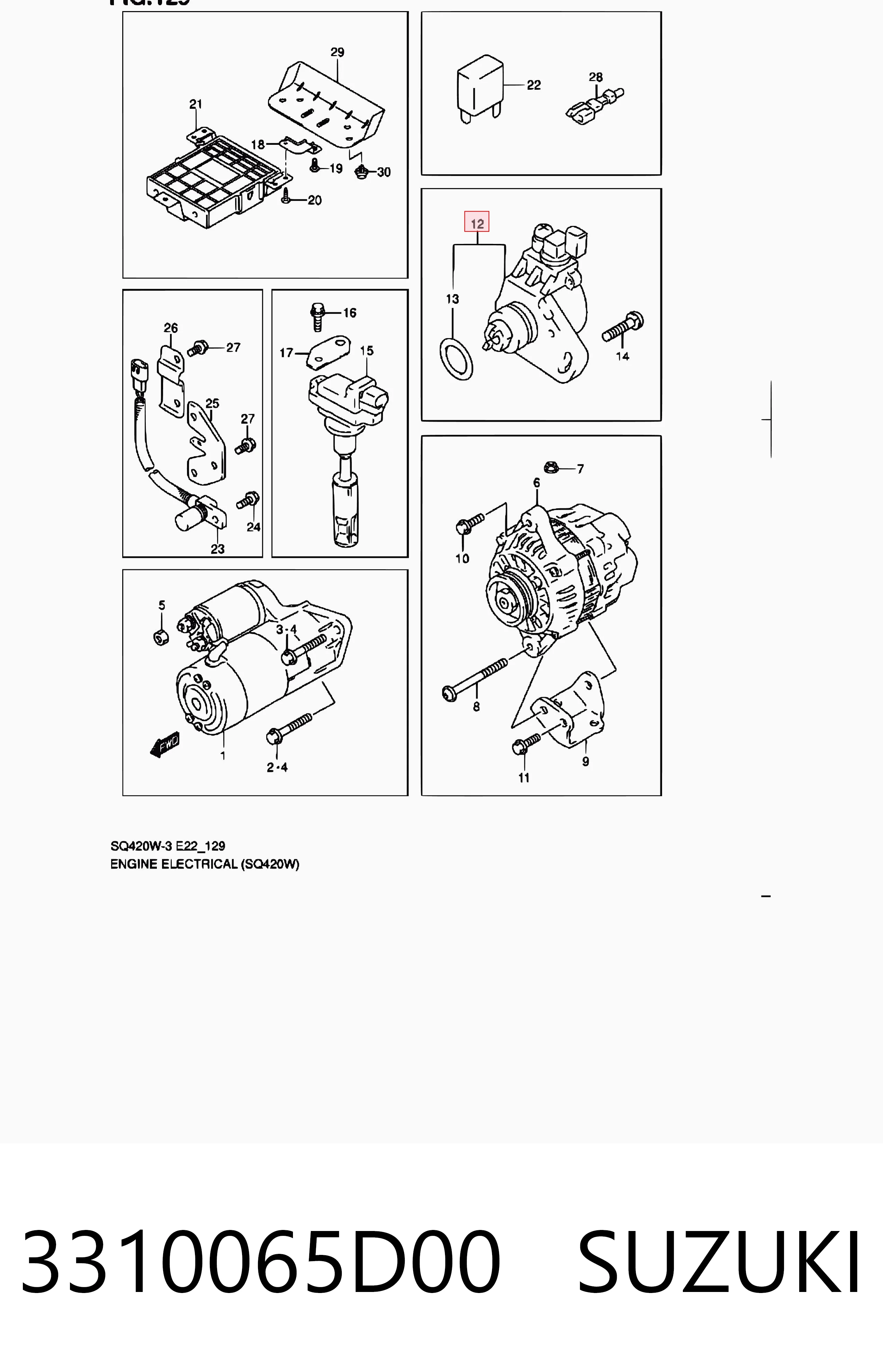 Sensor de posición del árbol de levas 3310065D00 SUZUKI