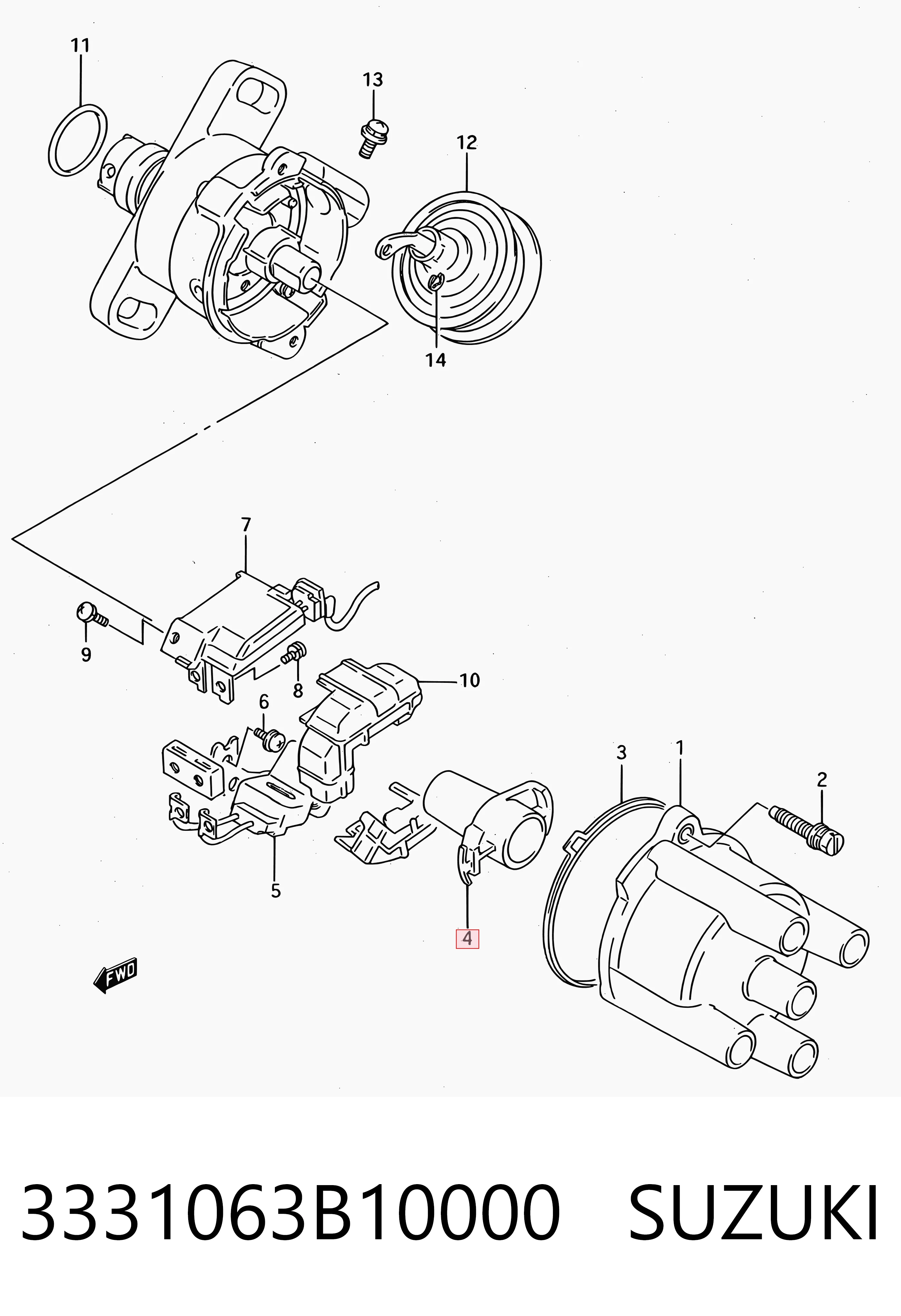 3331063B10000 Suzuki Rotor de distribuidor