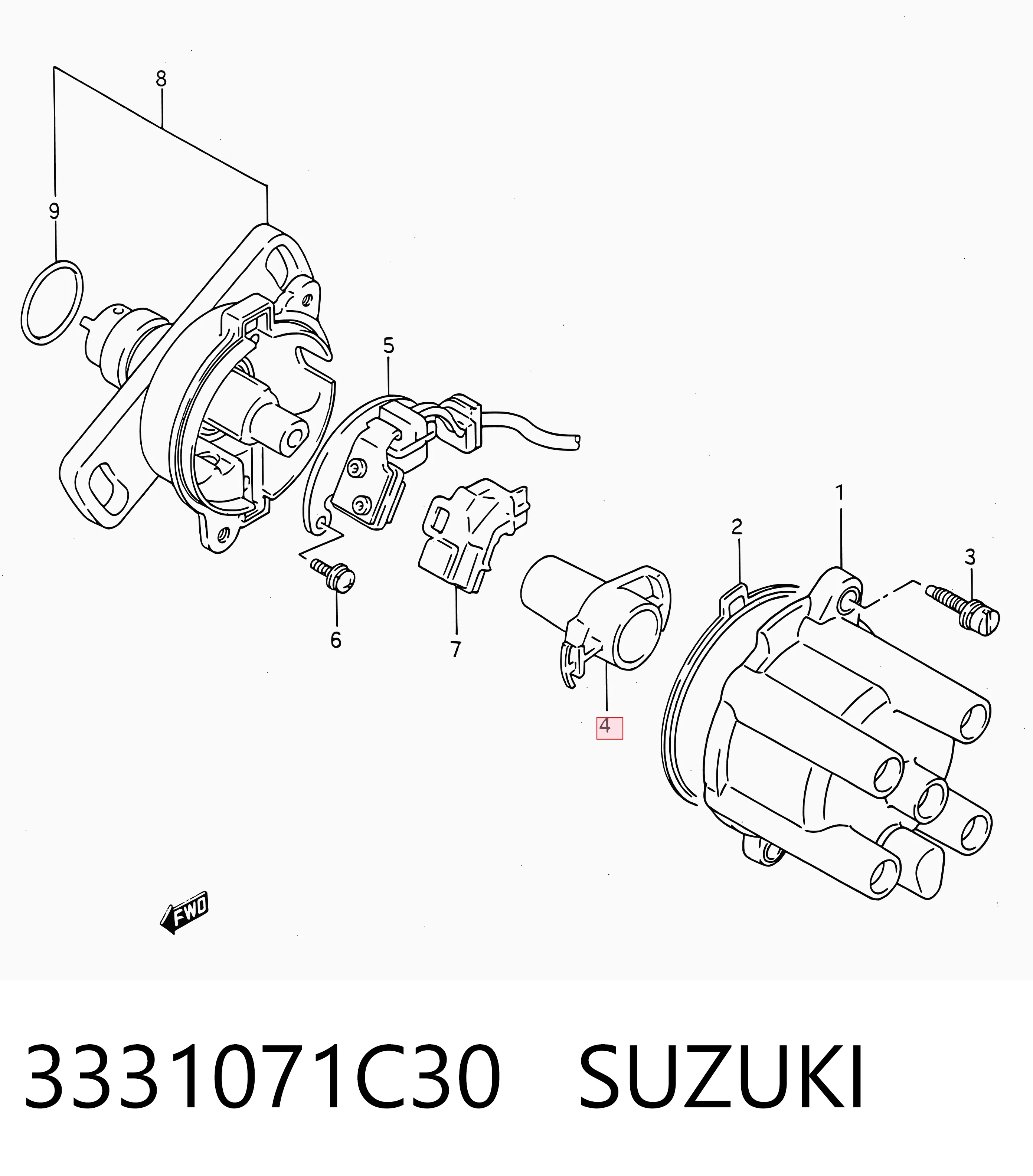 3331071C30 Suzuki Rotor de distribuidor