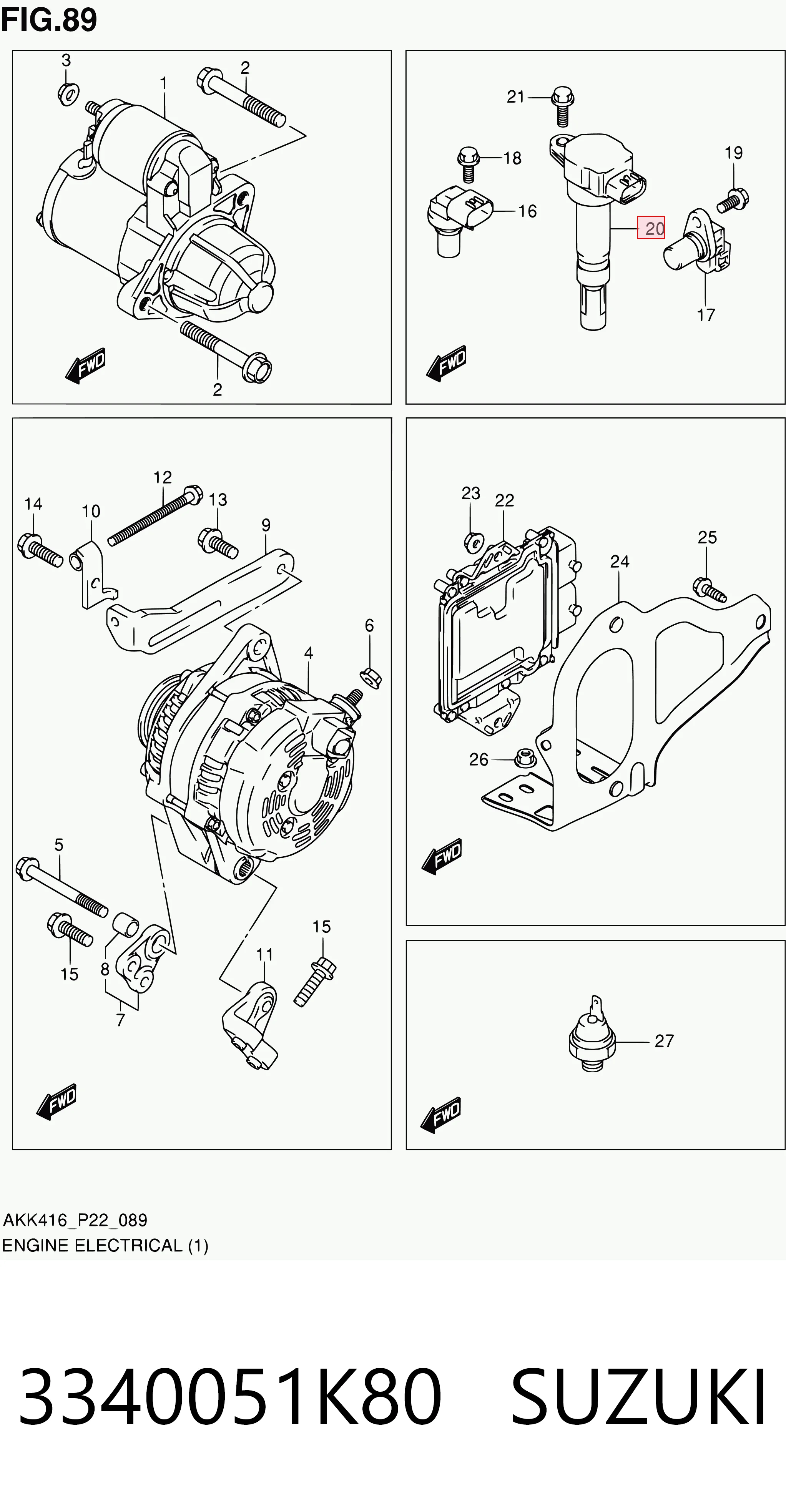 3340051K80 Suzuki Bobina de ignición