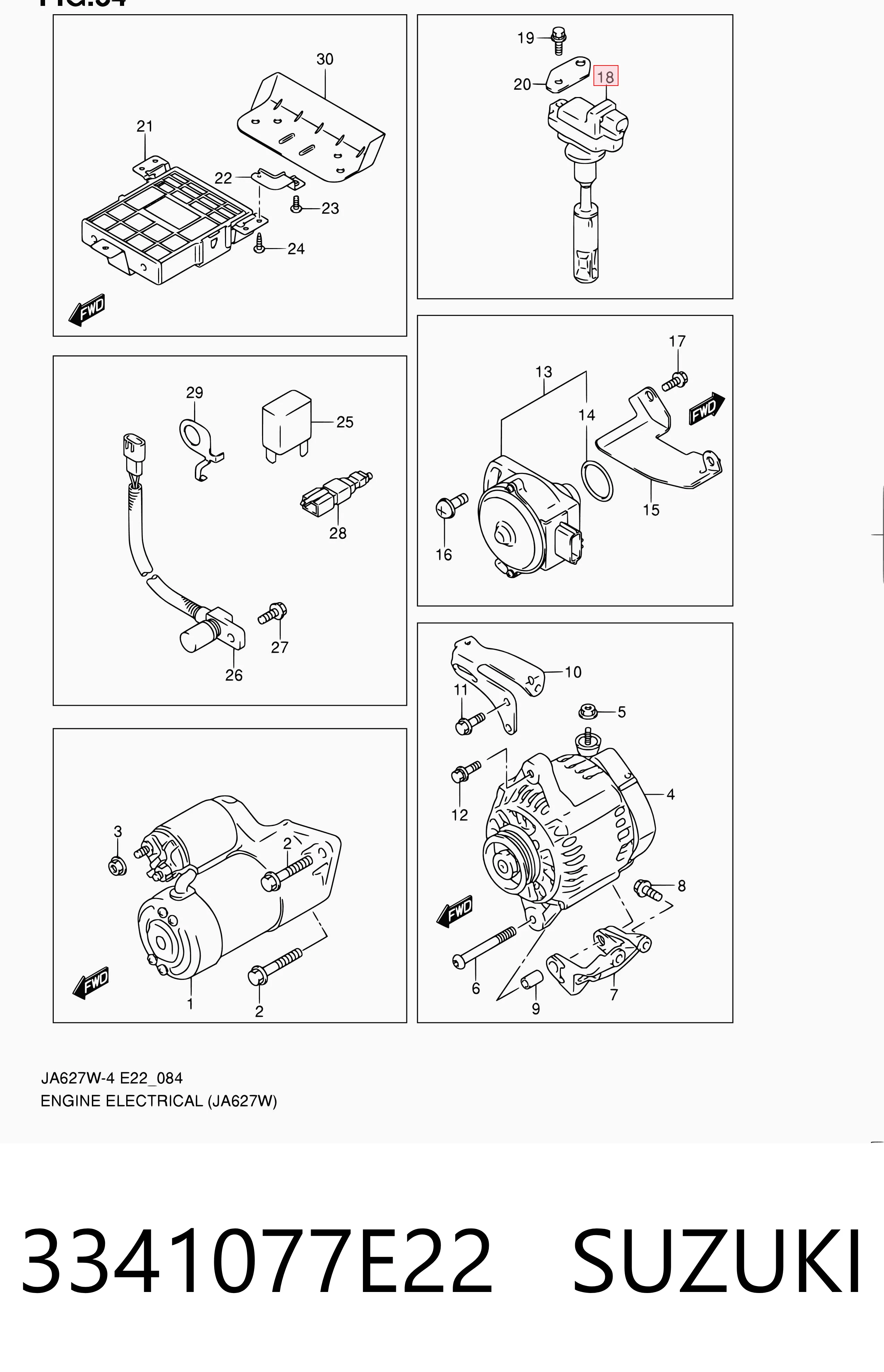 3341077E22 Suzuki Bobina de ignición