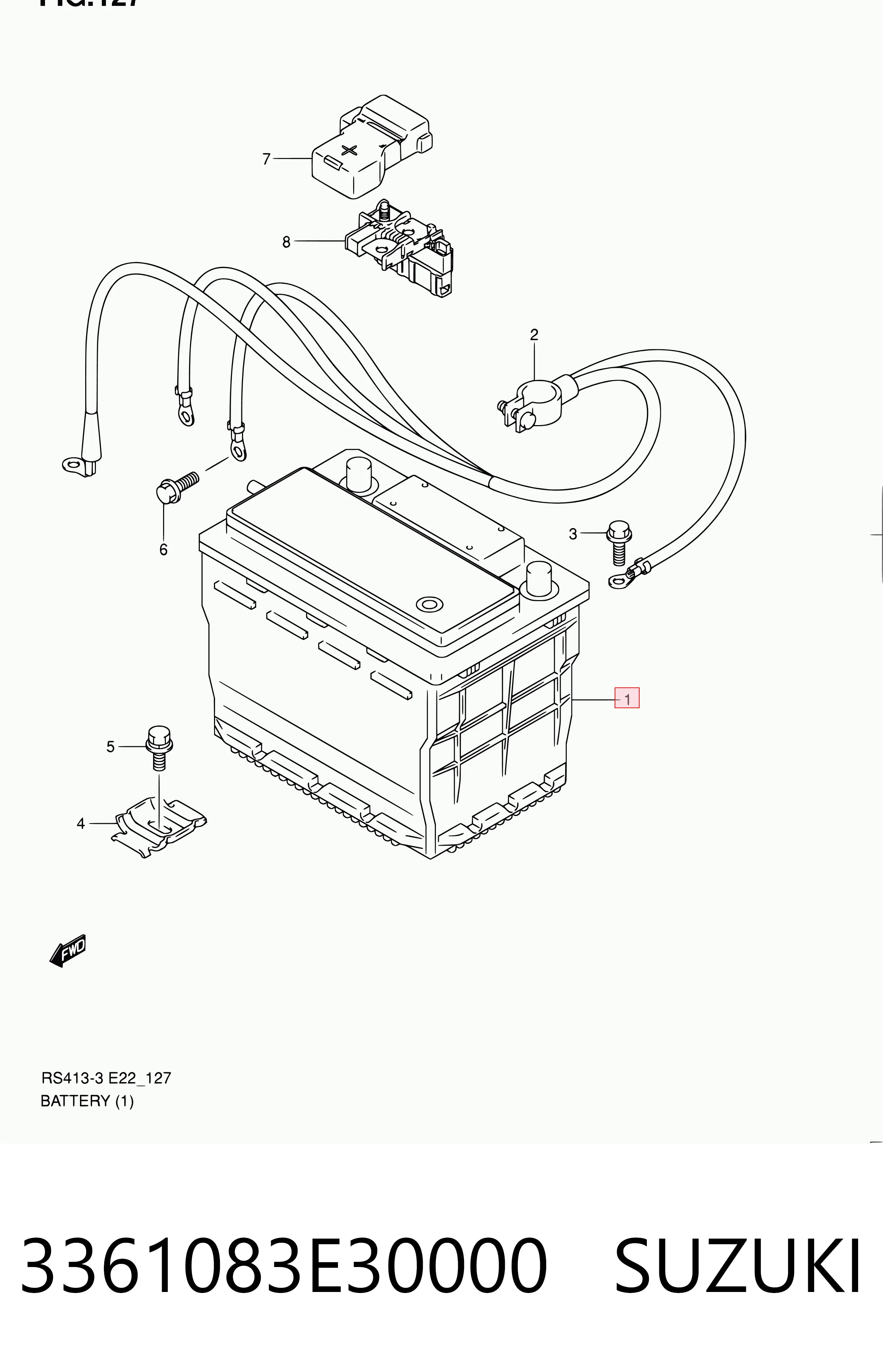 Batería de arranque 3361083E30000 SUZUKI