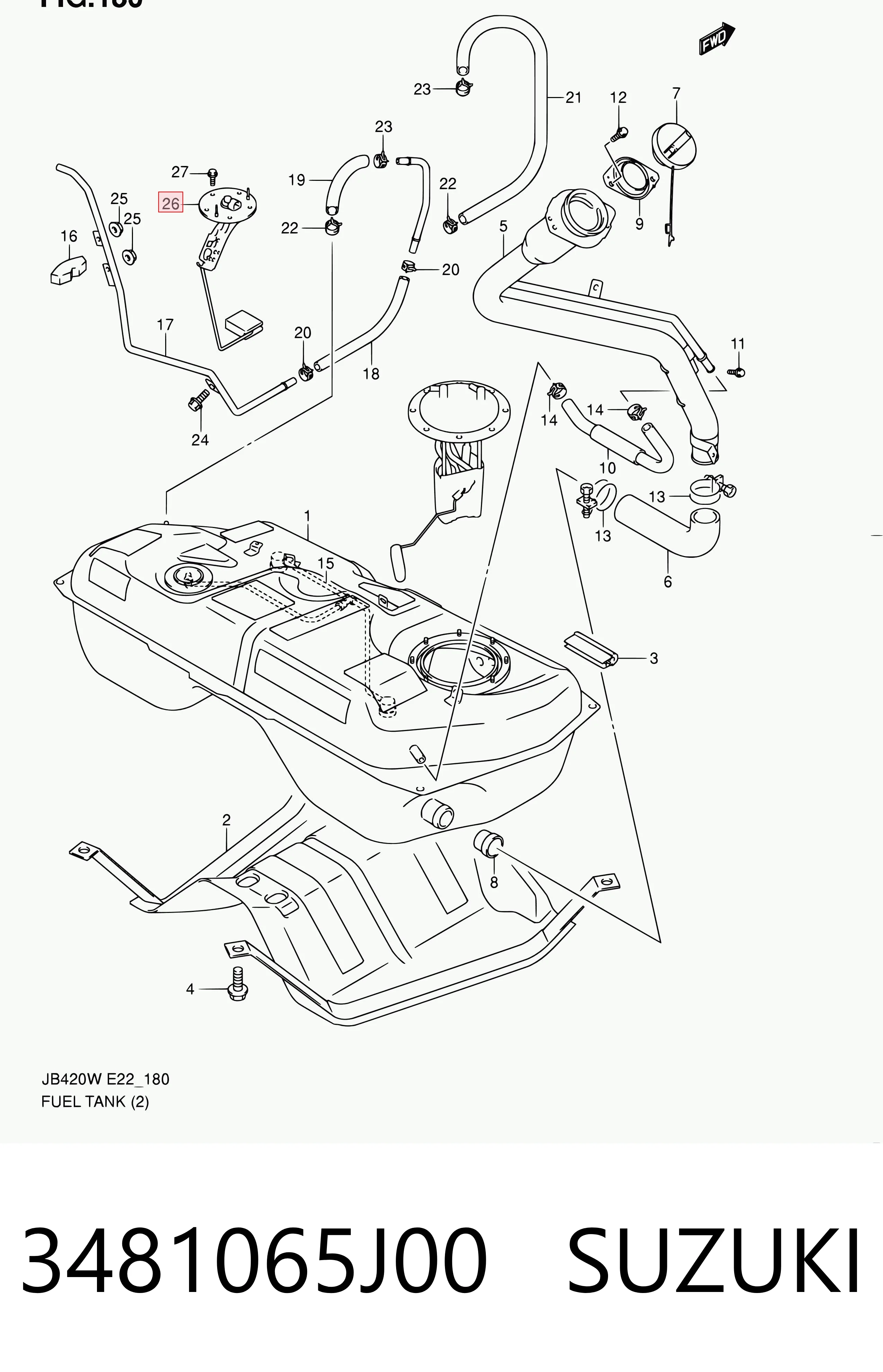 3481065J00 Suzuki Medidor de combustible