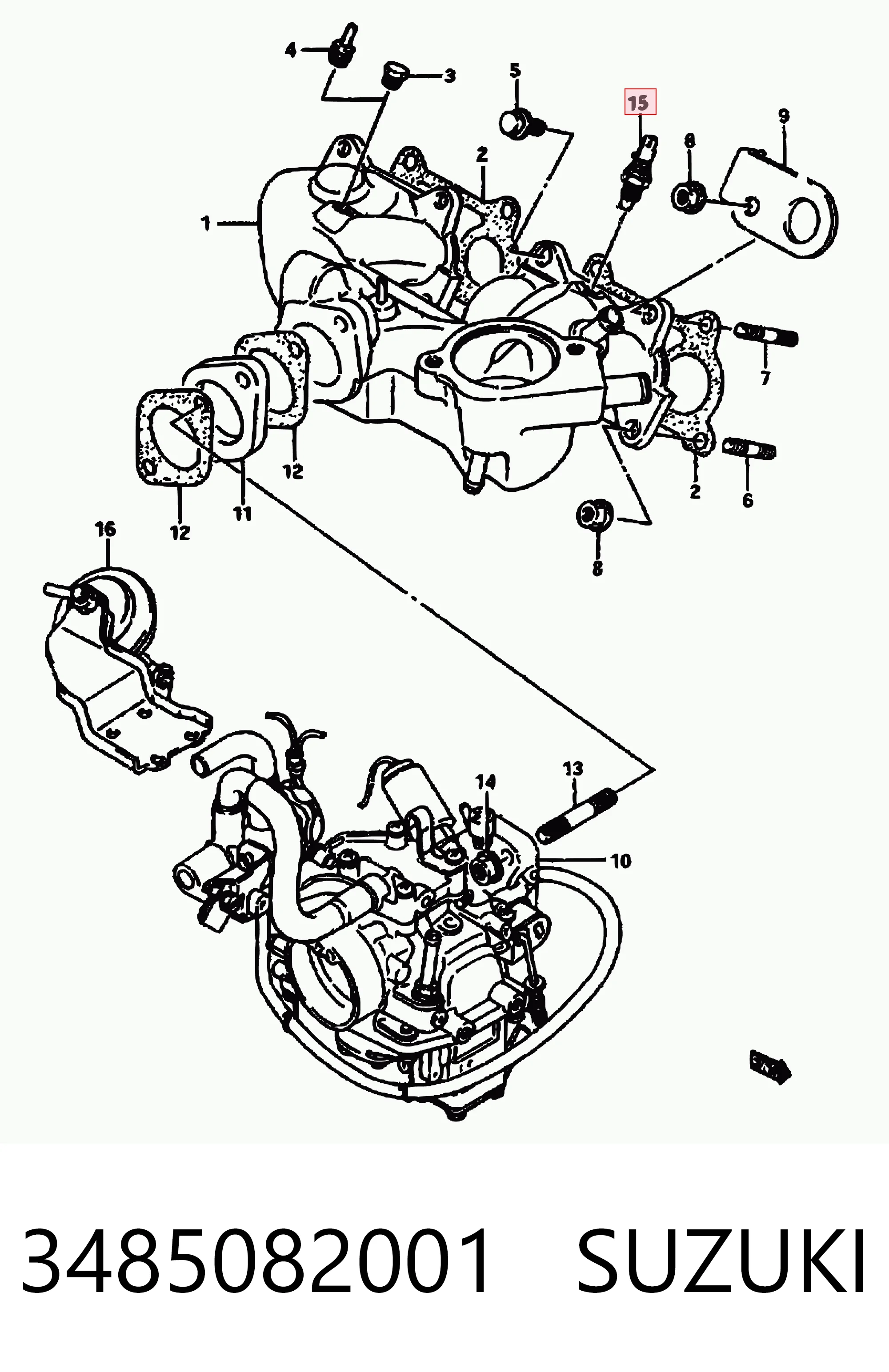 3485082001 Suzuki Sensor temperatura refrigerante