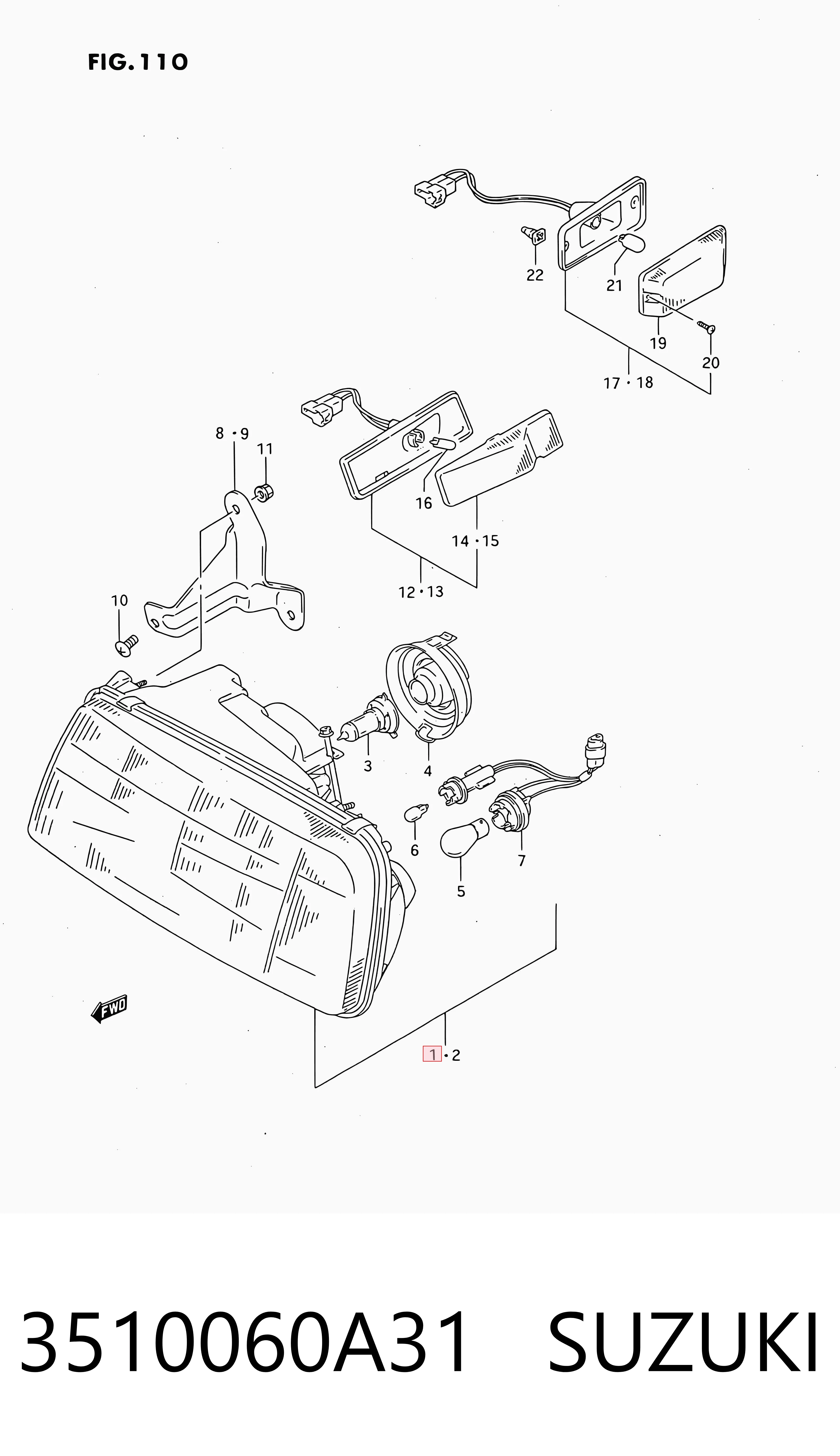 Faro delantero derecho Suzuki Vitara 