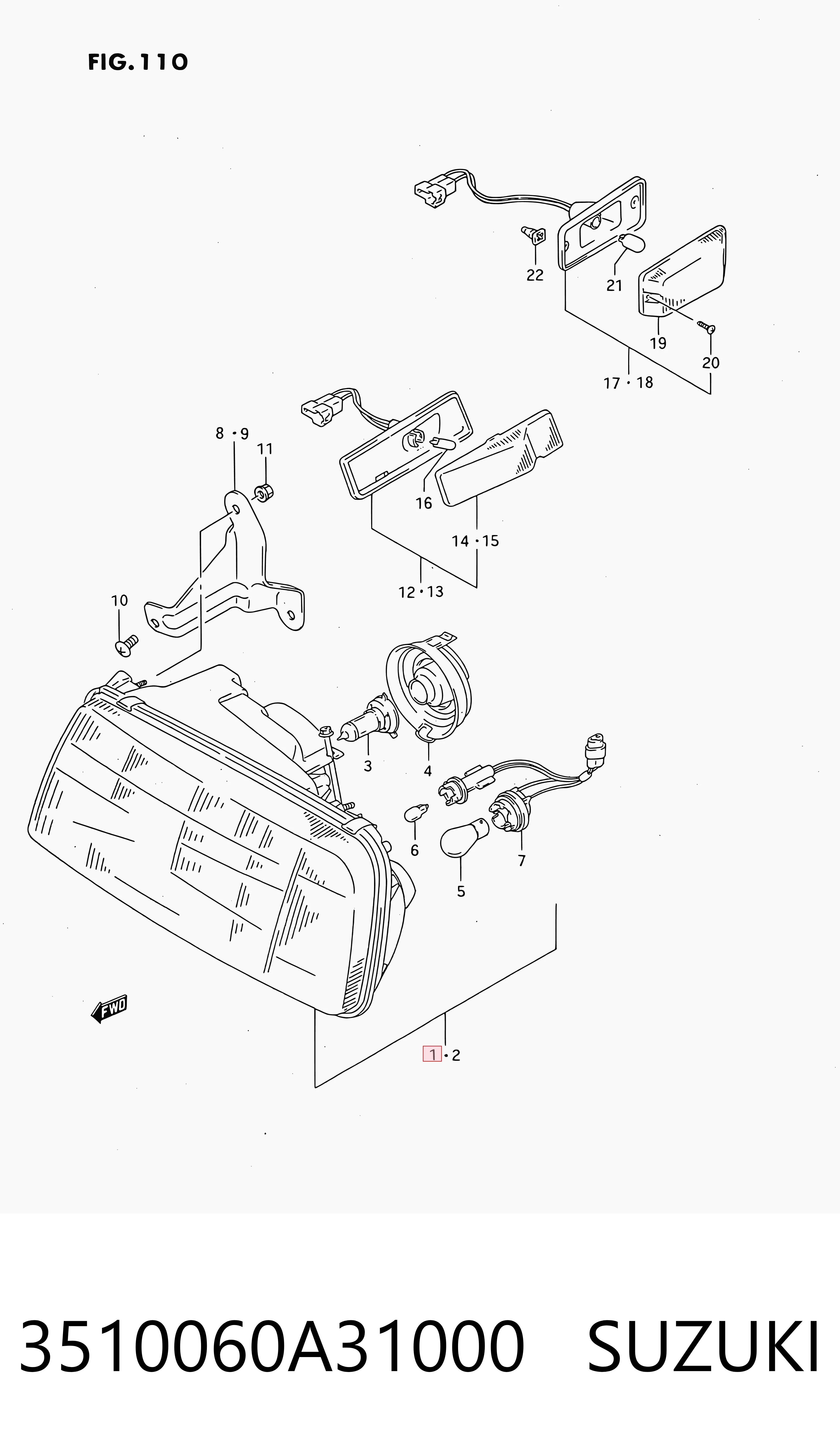 Faro delantero derecho Suzuki Vitara  (ETJA)