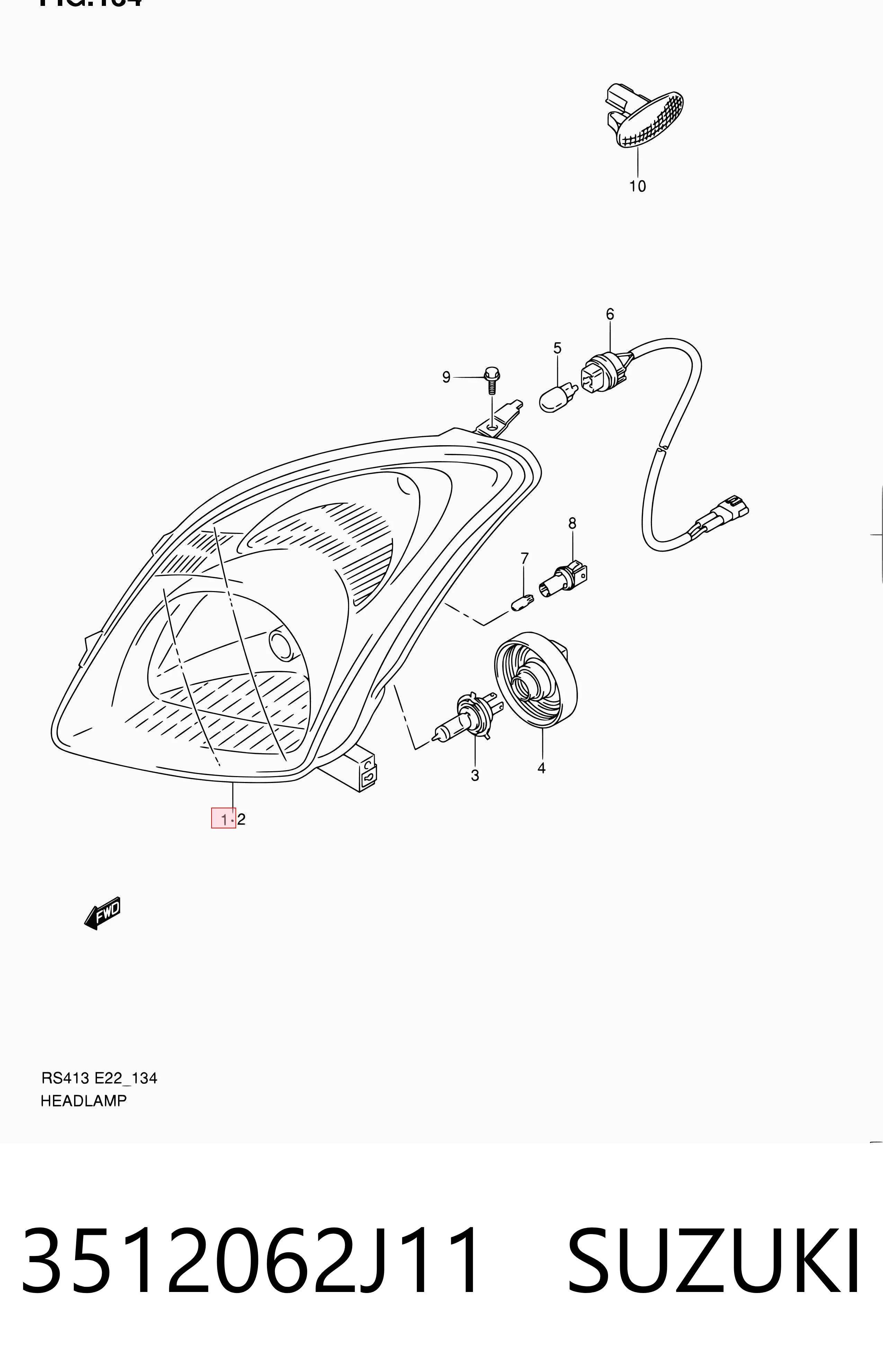 Faro derecho para Suzuki Swift RS