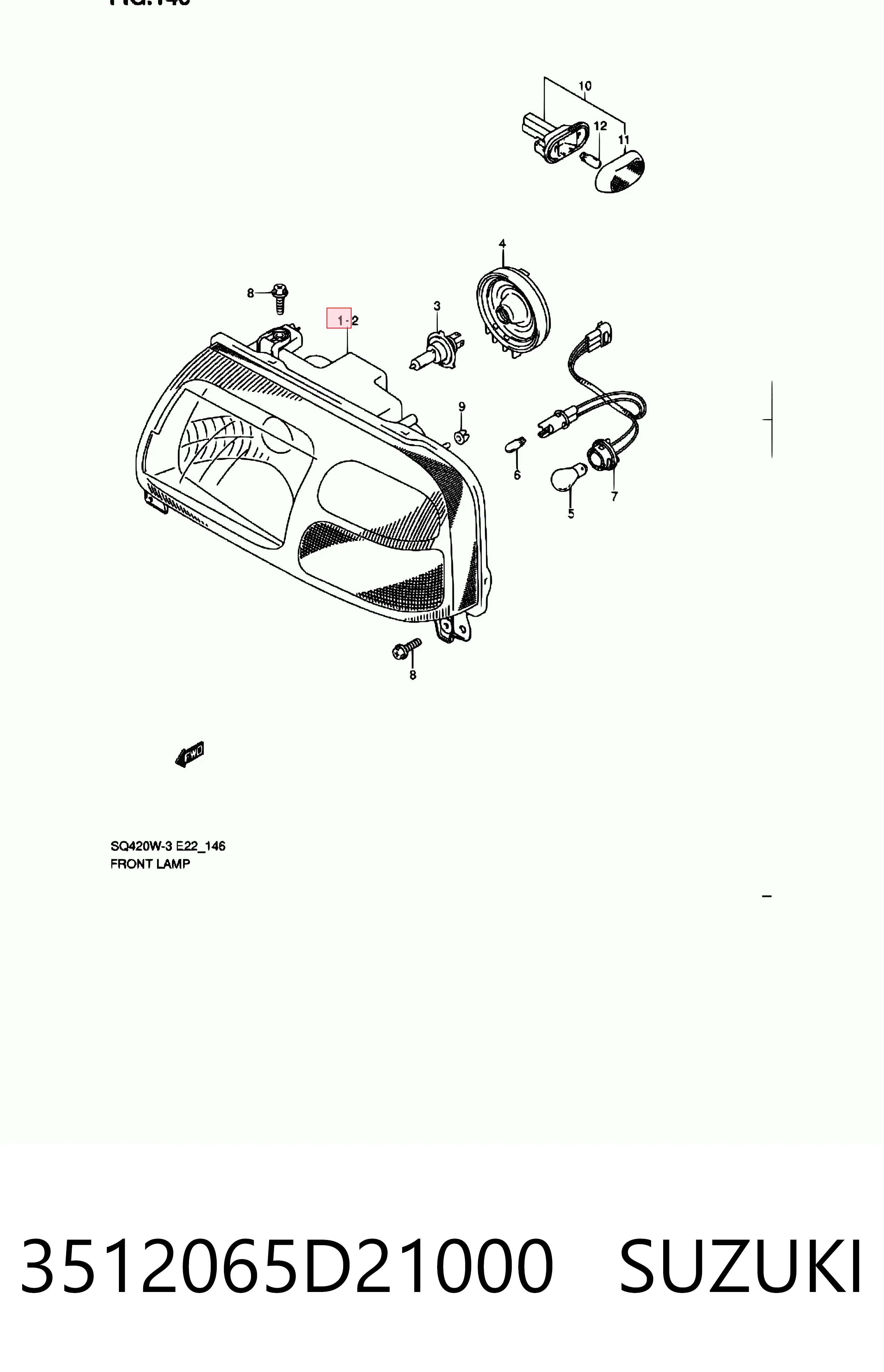 Comprar Faro derecho Suzuki Grand Vitara  FT, HT a bajo precio