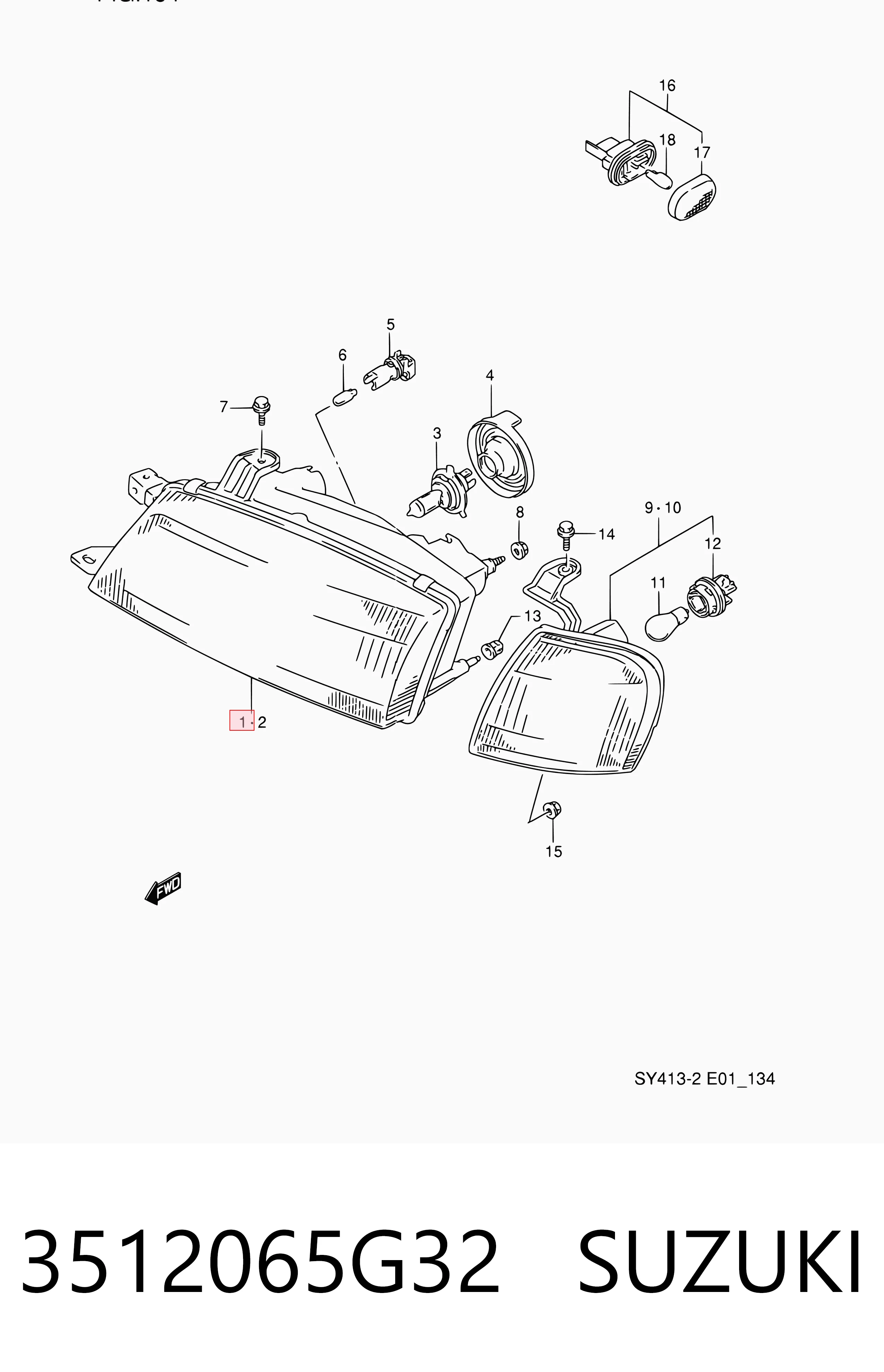 Precio del repuesto Faro delantero derecho Baleno  sedán