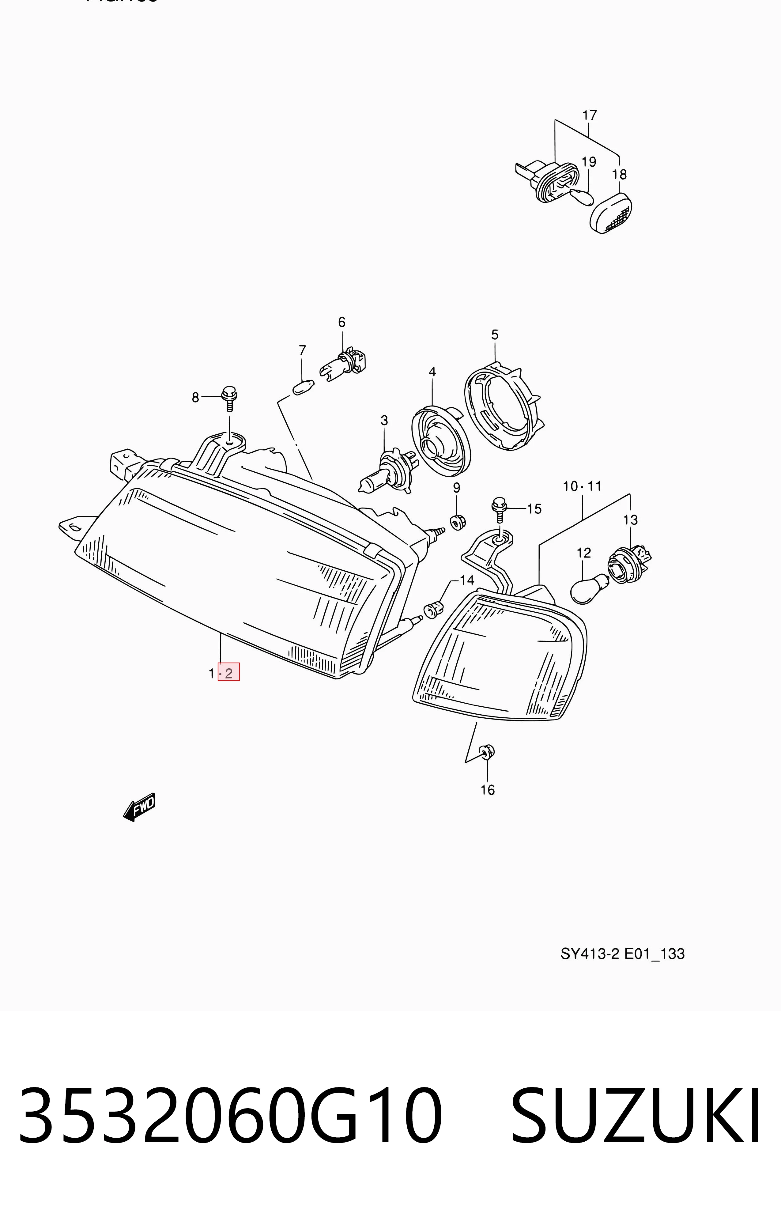 Faro Suzuki Baleno hatchback (EG) (1995 - 2002) precio, desde 69,70 EUR
