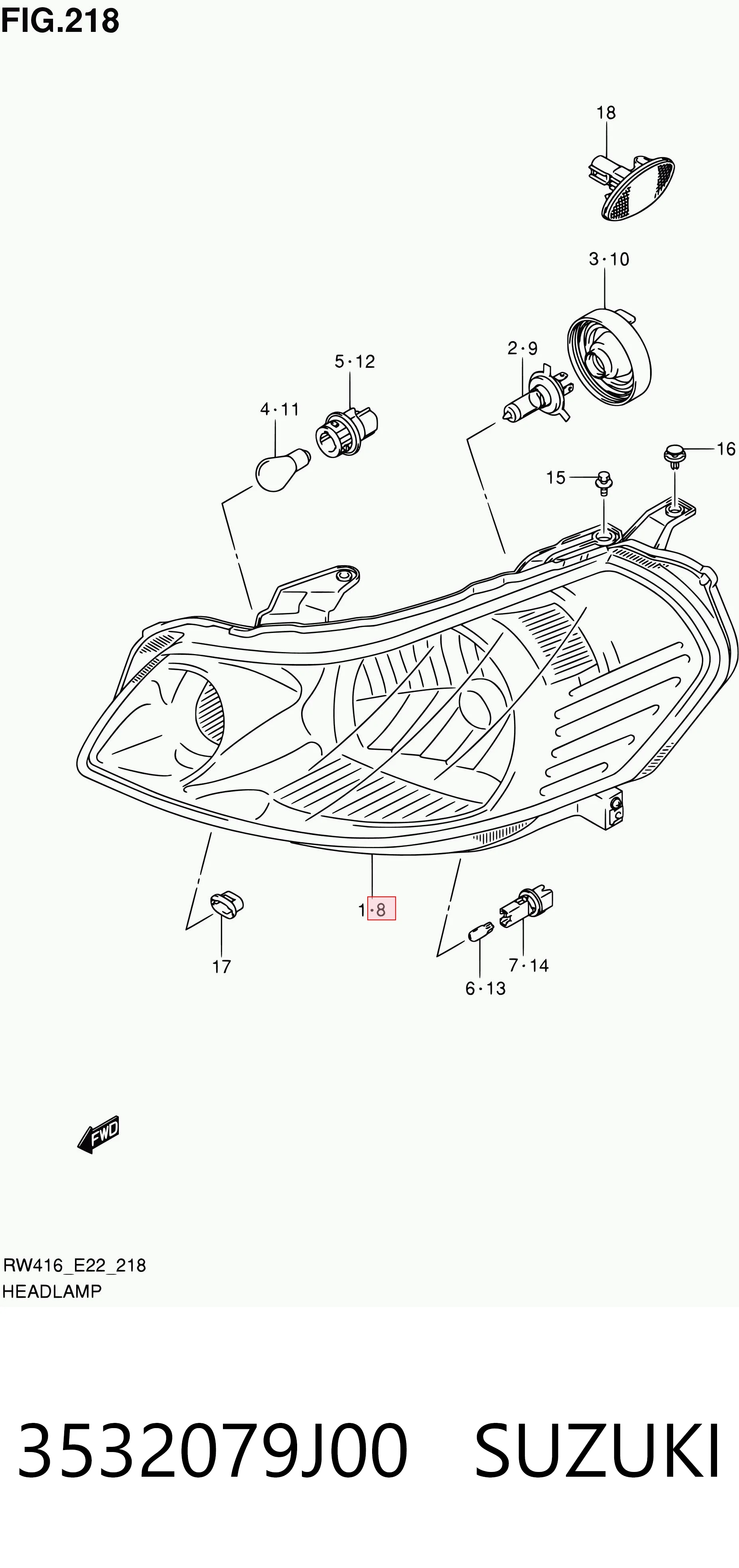 Luz frontal Suzuki SX4  (GY)