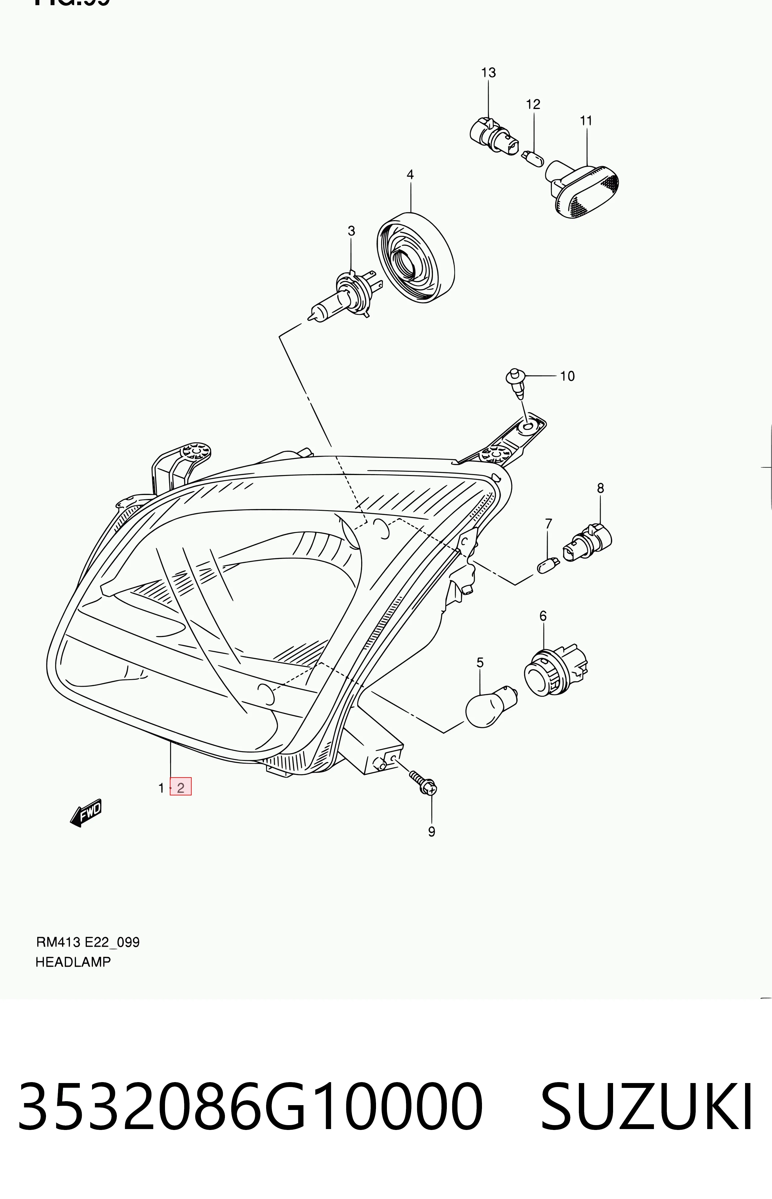 Faro Suzuki Ignis II hatchback (FH) (2003 - 2026) precio, desde 78,41 EUR