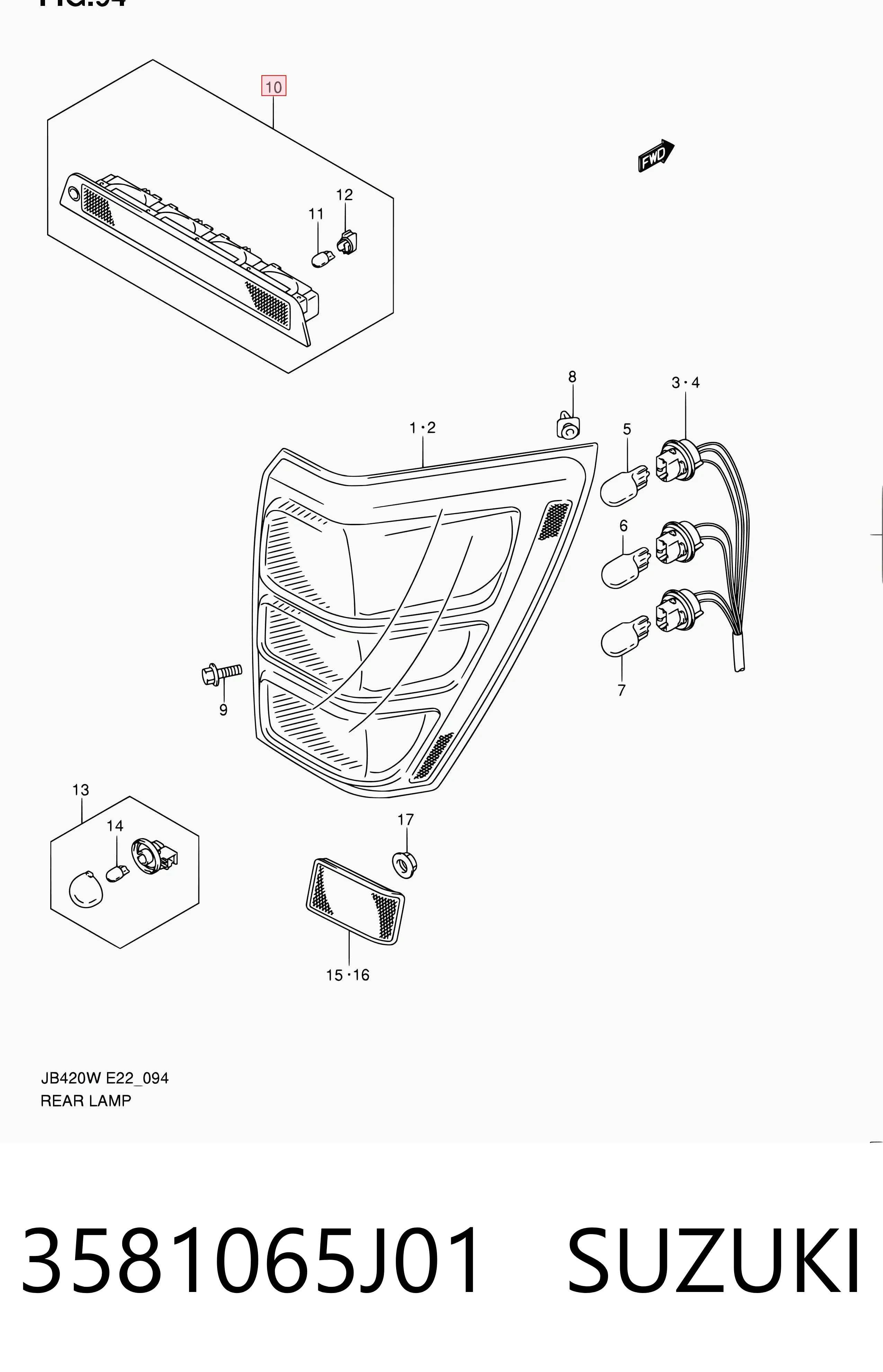 Comprar Tercera luz de freno Suzuki Grand Vitara  JB