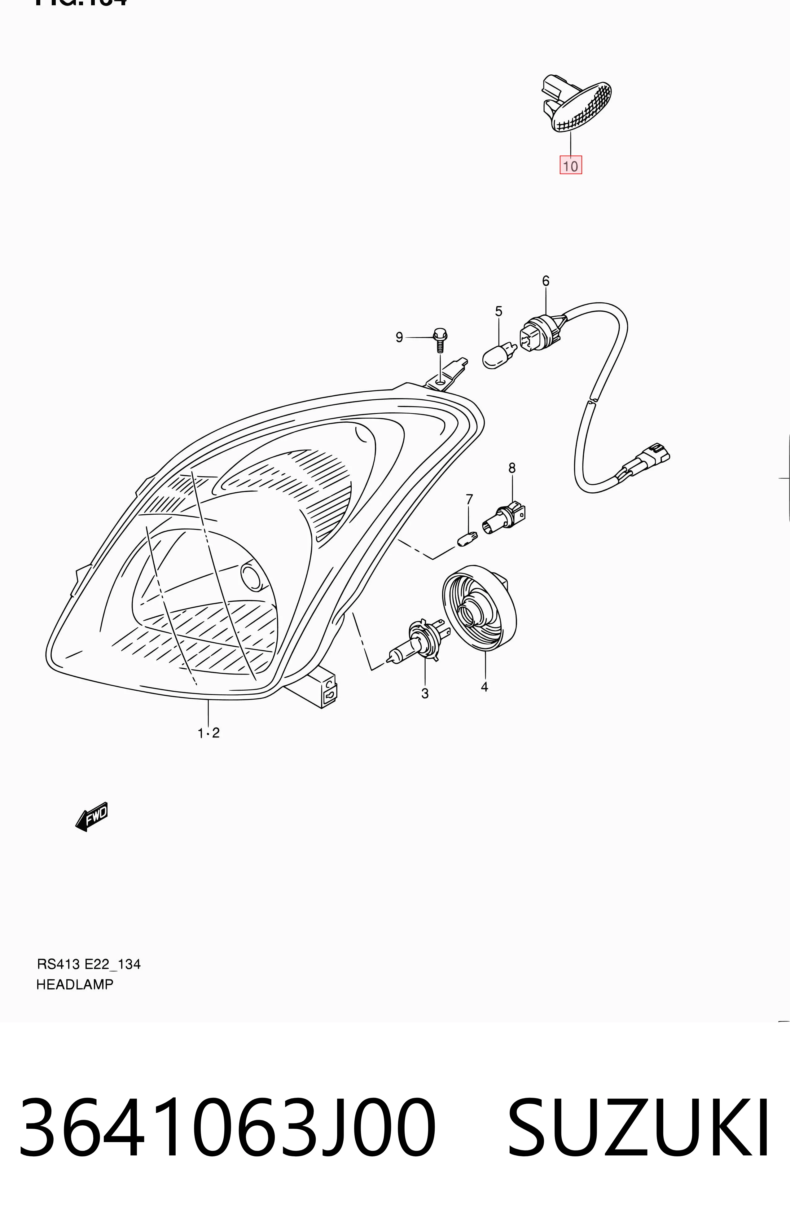 3641063J00 Suzuki Luz intermitente guardabarros