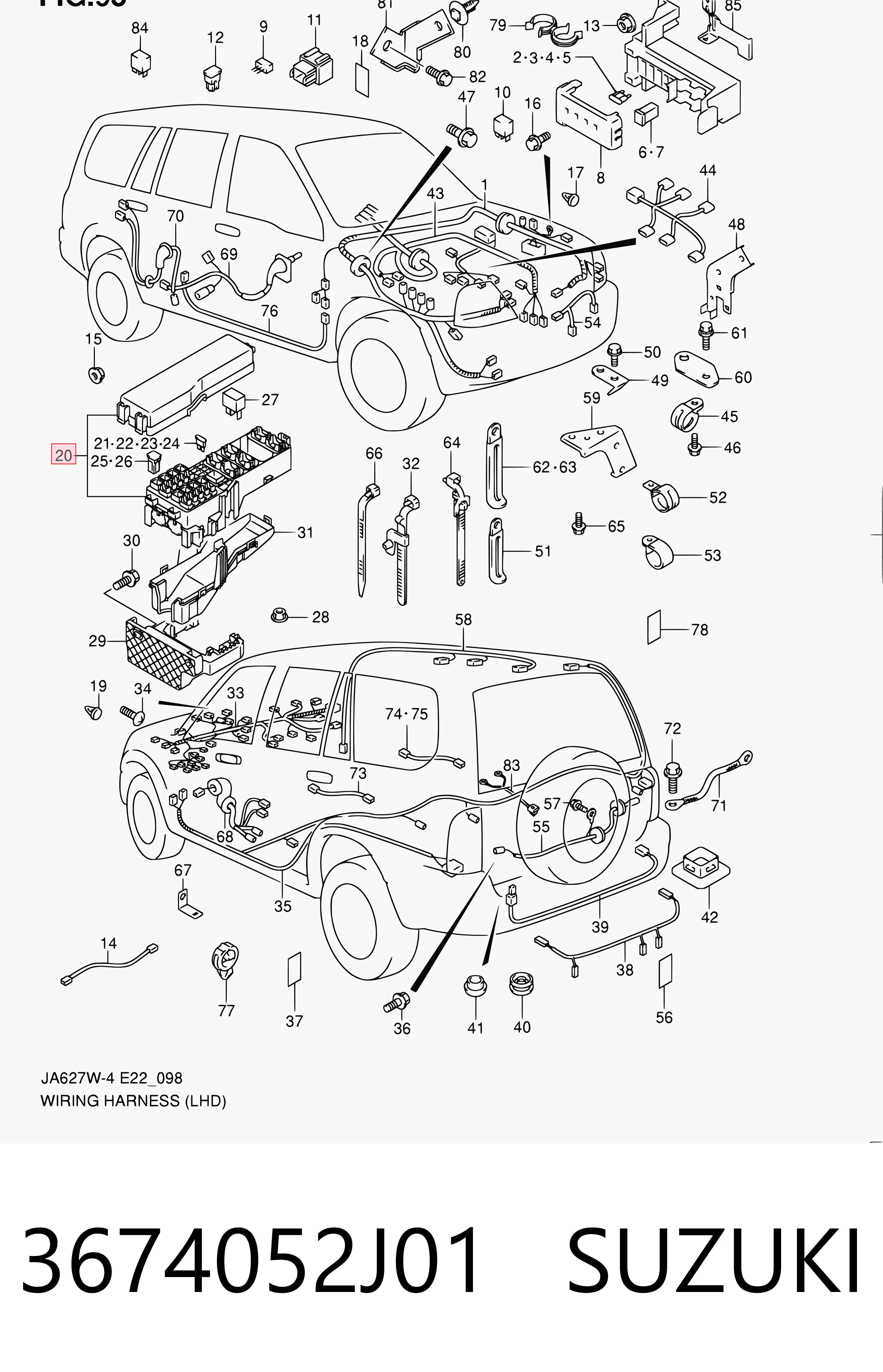 Comprar Caja de fusibles Suzuki Grand Vitara  FT, HT a bajo precio