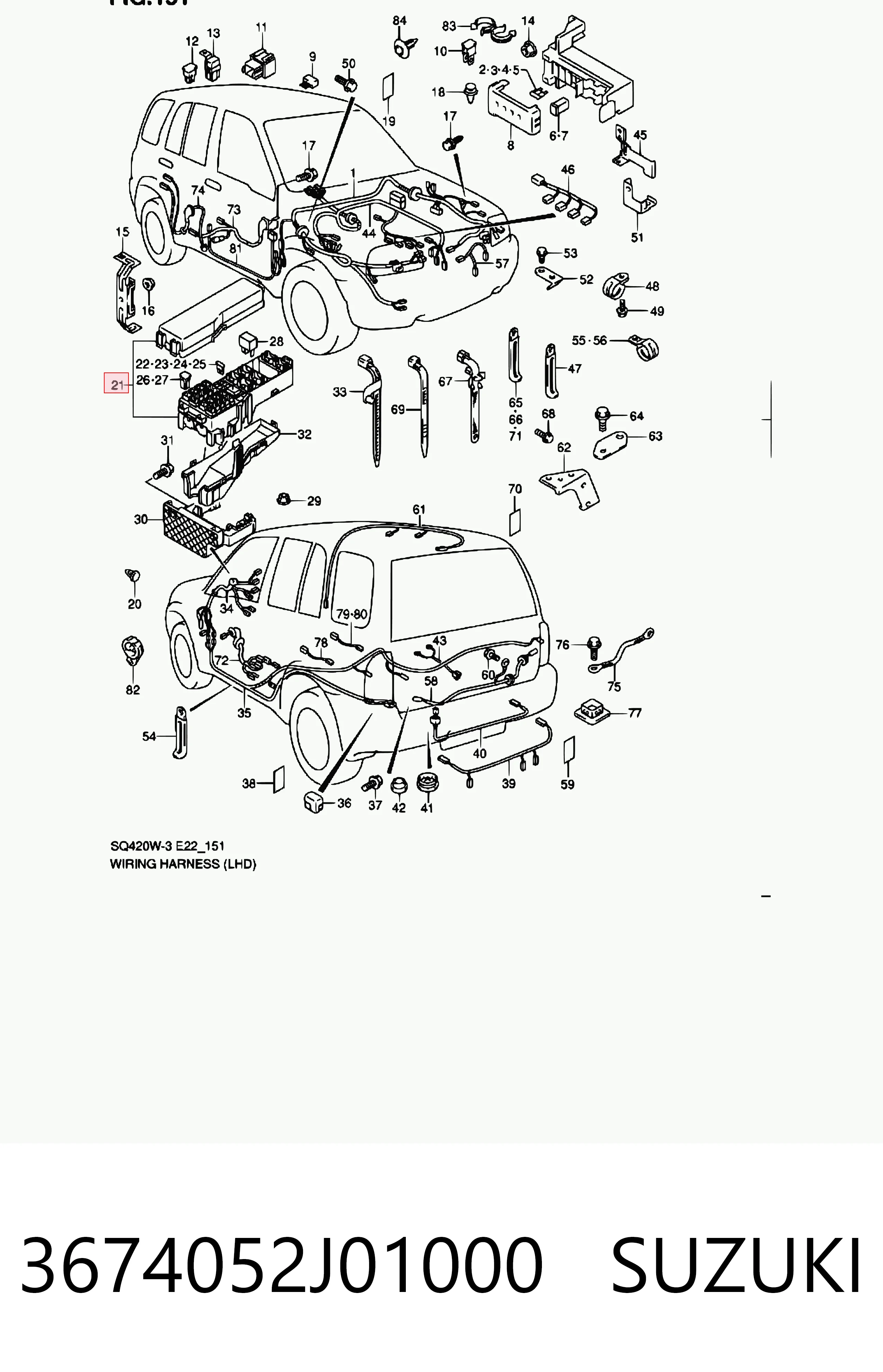 Caja de fusibles para Suzuki Grand Vitara FT, HT