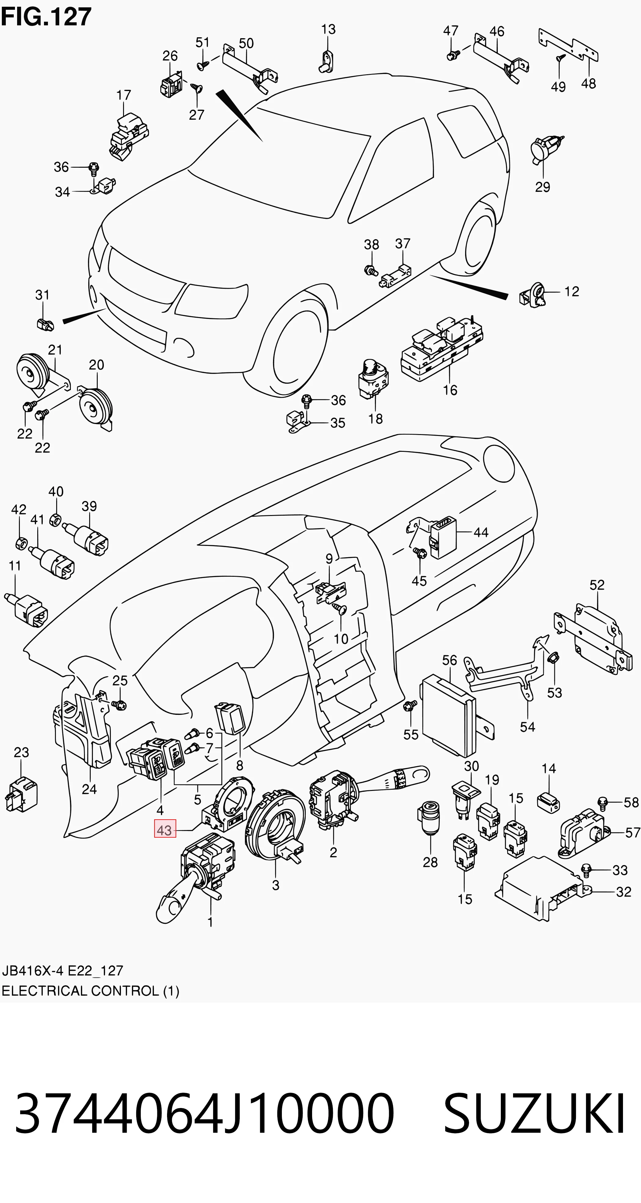 Sensor angulo de giro para Suzuki Grand Vitara  JB