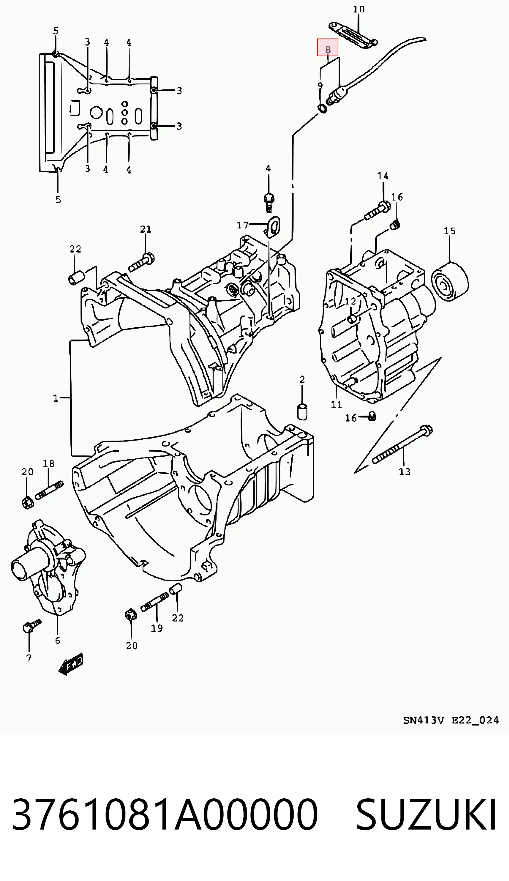 Interruptor de luz de marcha atrás 3761081A00000 SUZUKI