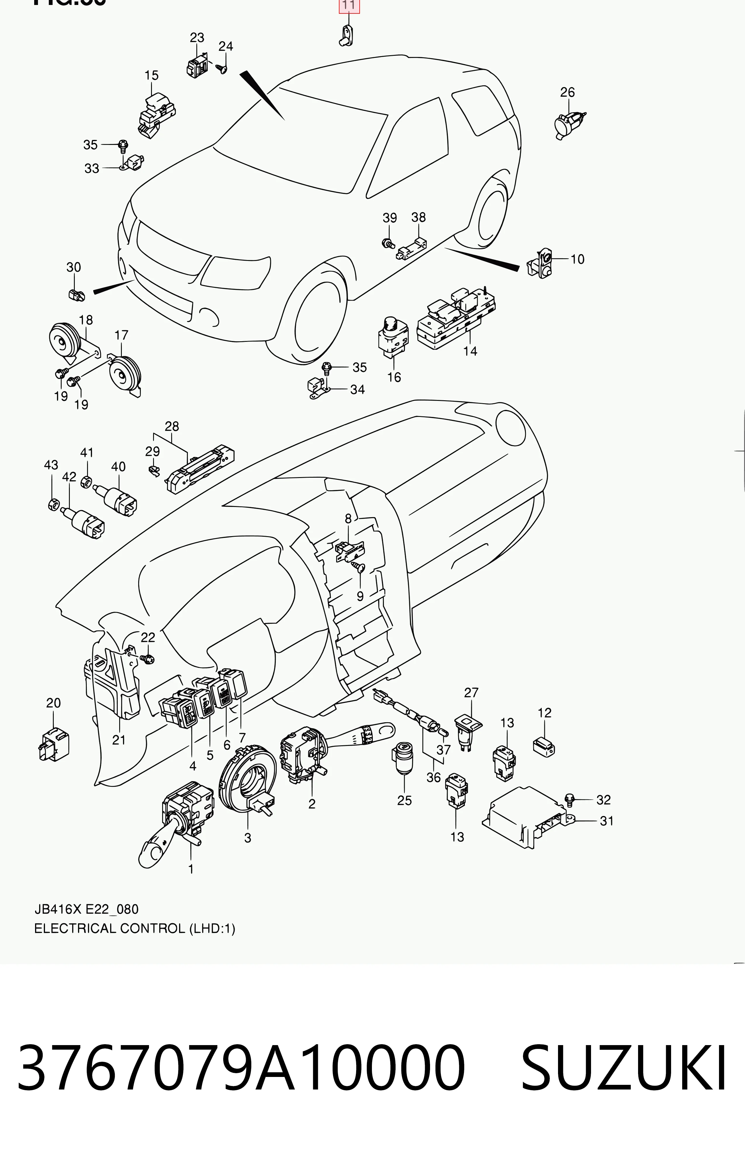 Interruptor de puerta 3767079A10000 SUZUKI
