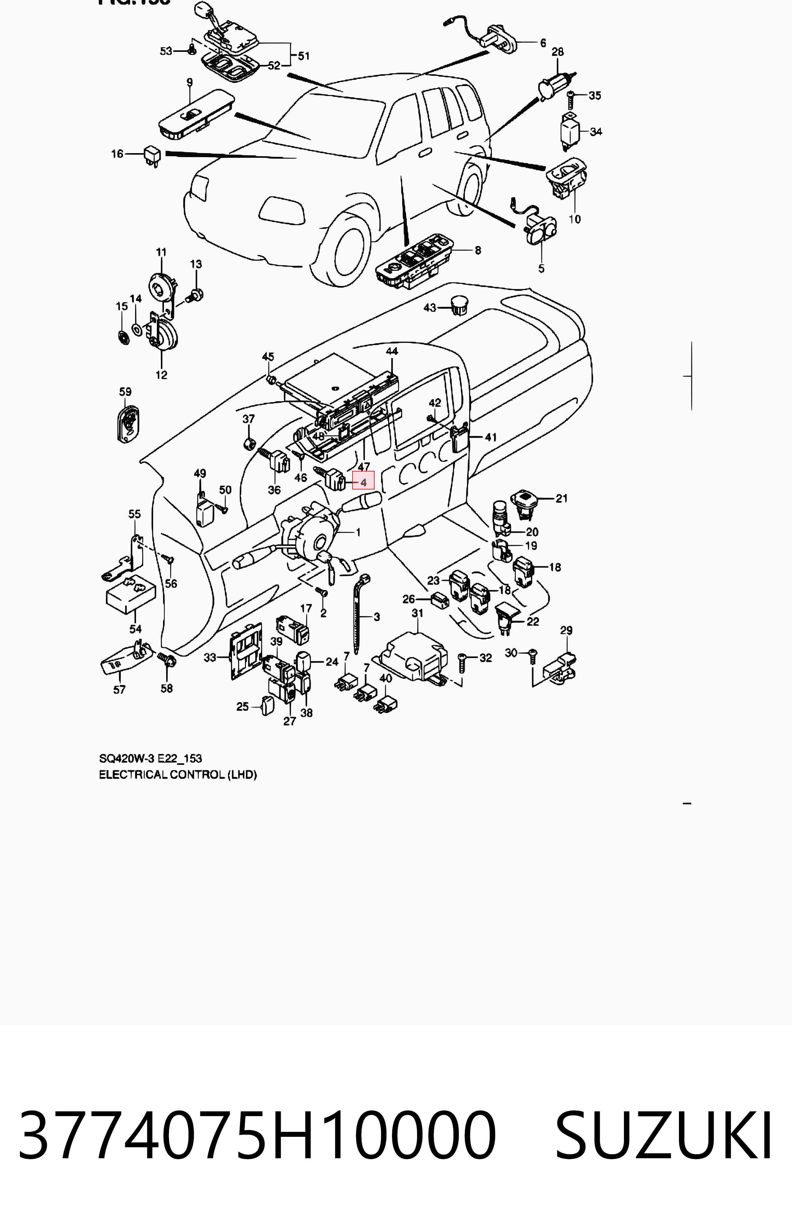 Interruptor de luz de freno 3774075H10000 SUZUKI