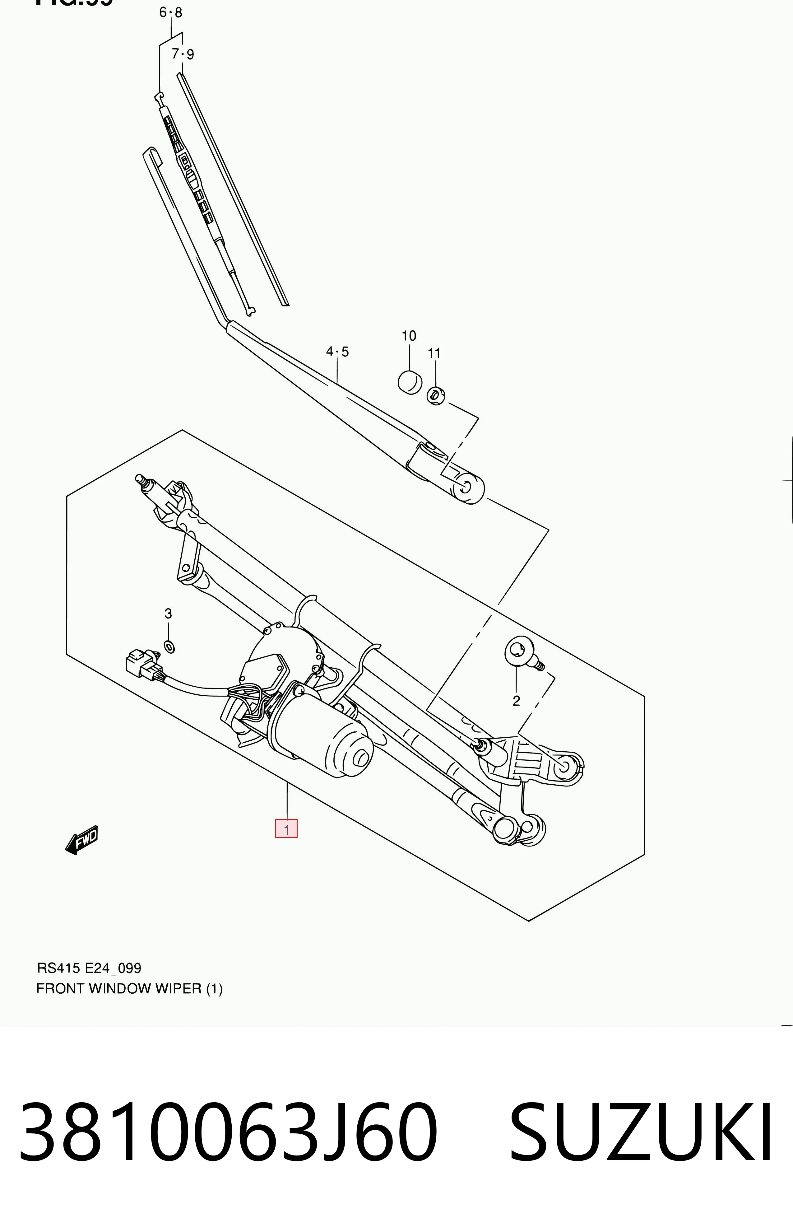 Comprar Trapezio del limpiaparabrisas Suzuki Swift III RS a bajo precio
