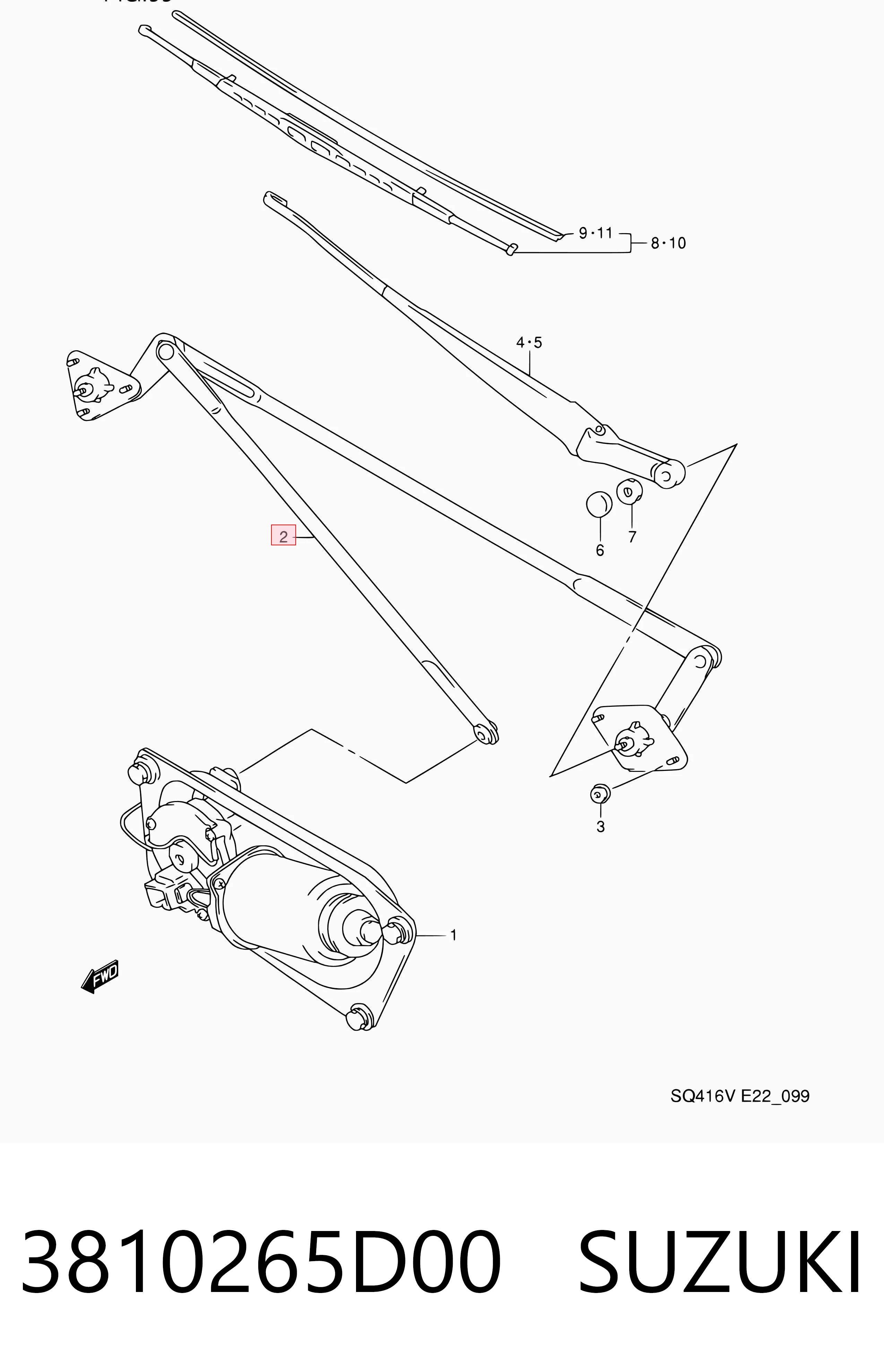 Comprar Trapezio del limpiaparabrisas Suzuki Grand Vitara FT, HT a bajo precio