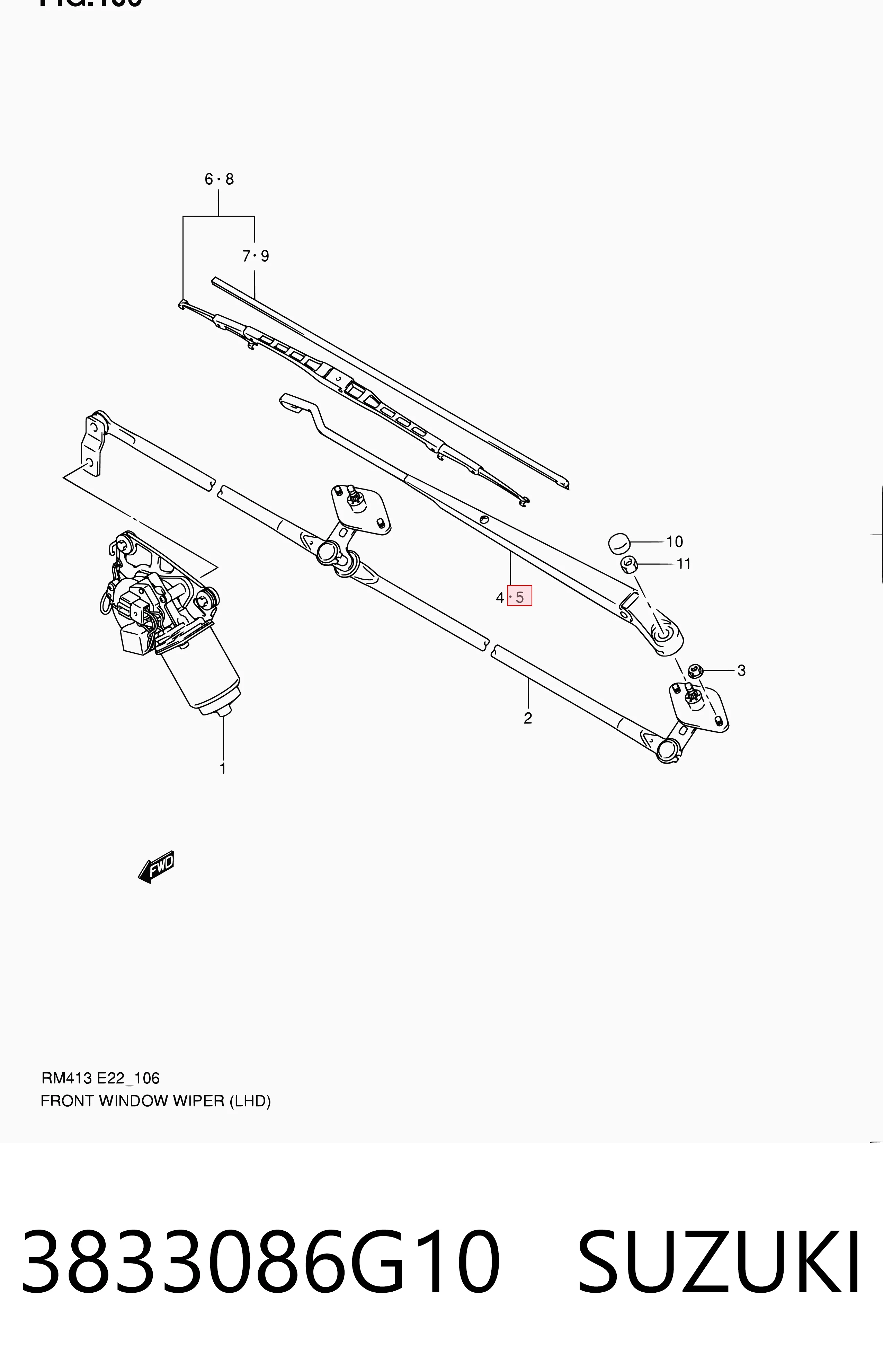 Brazo del limpiaparabrisas lavado de parabrisas Suzuki Ignis II (2003-2026)