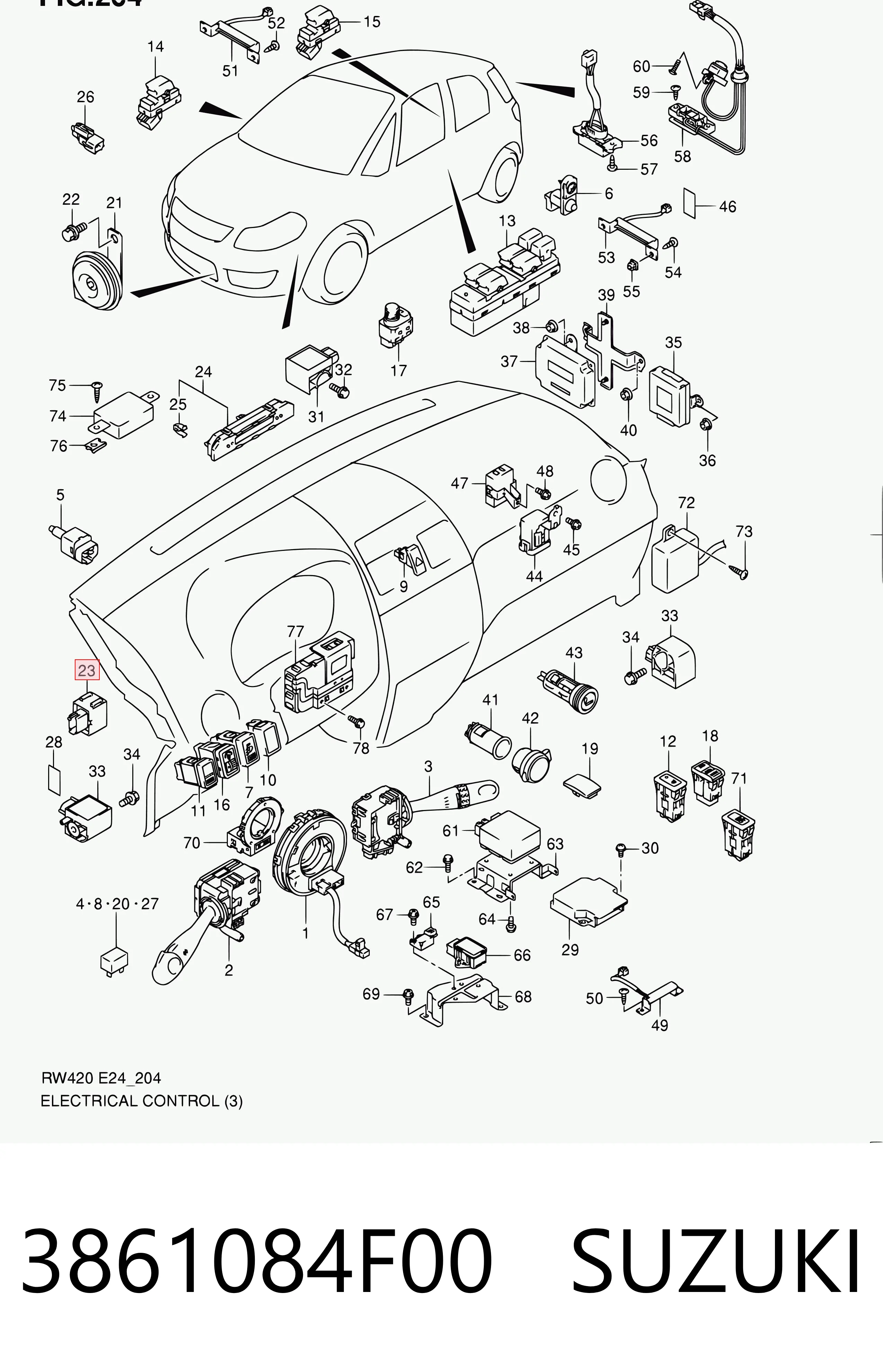 Intermitente de espejo para Suzuki Swift III RS
