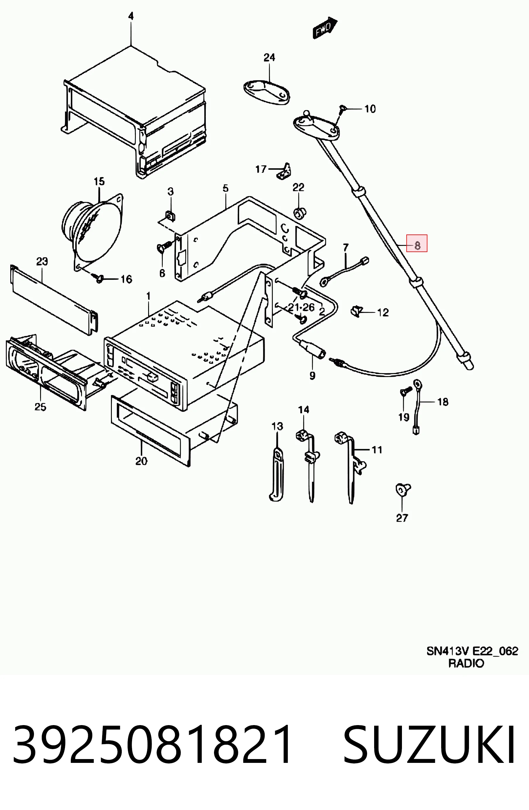 Comprar Antena Suzuki Jimny SN, JB a bajo precio