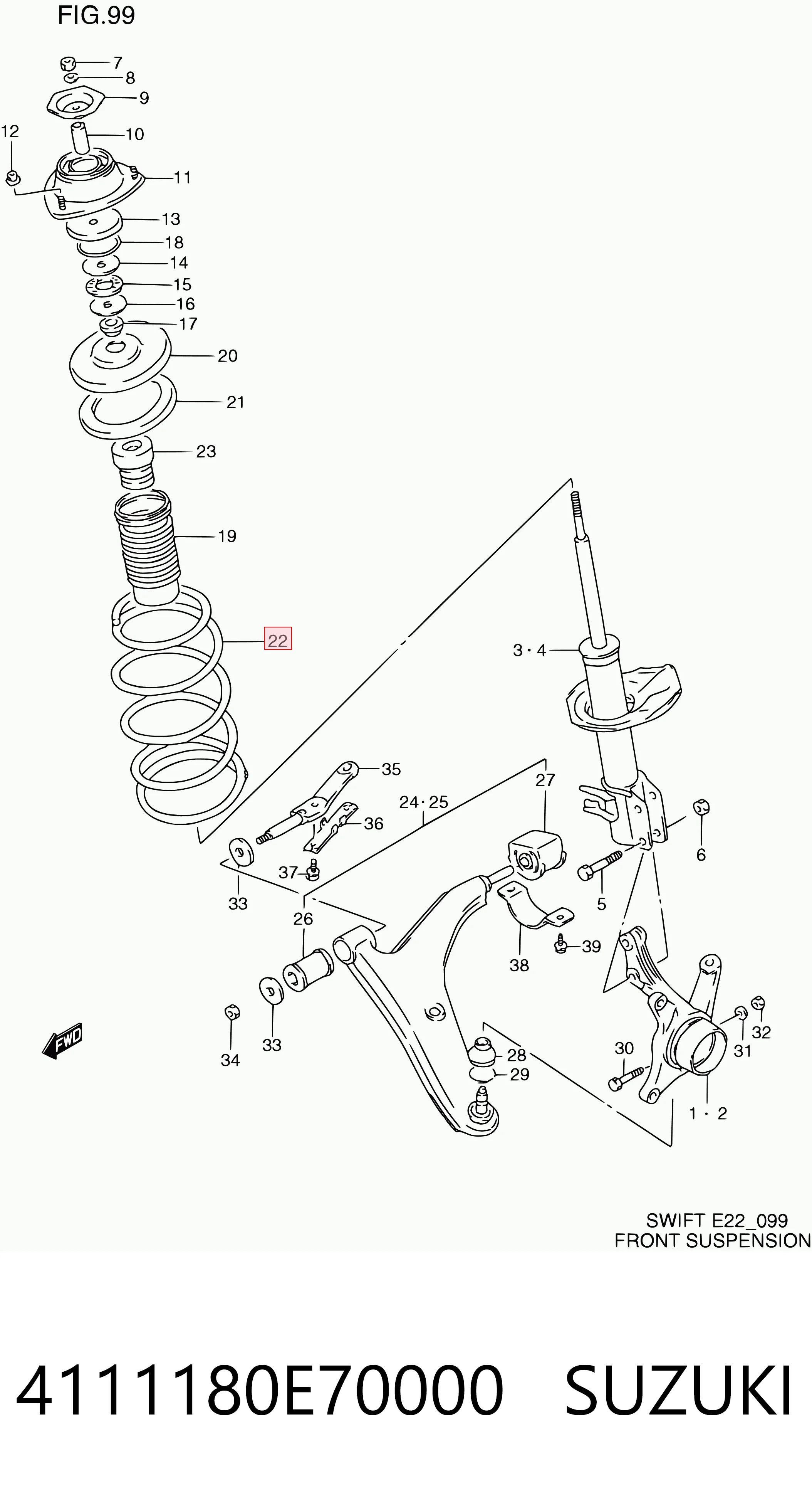 Muelle delantero para Suzuki Swift EA