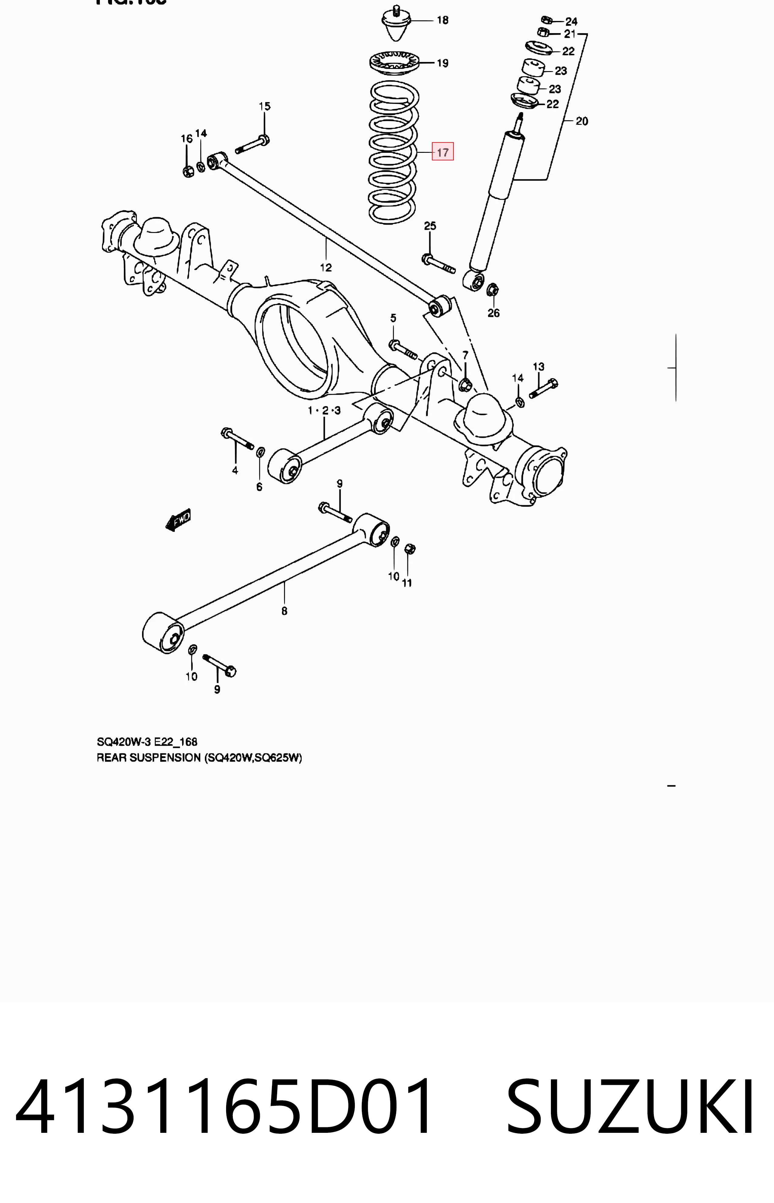 Muelle trasero 4131165D01 SUZUKI