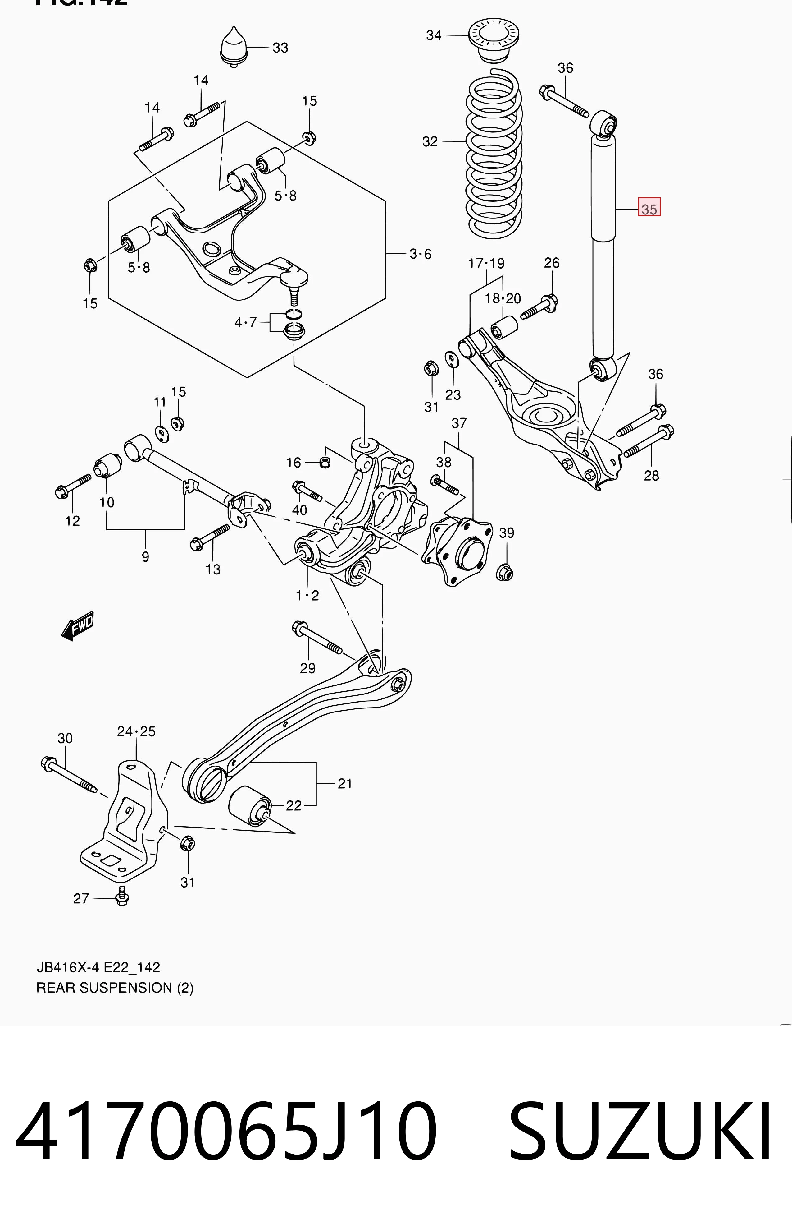 4170065J10 Suzuki Amortiguadores posteriores