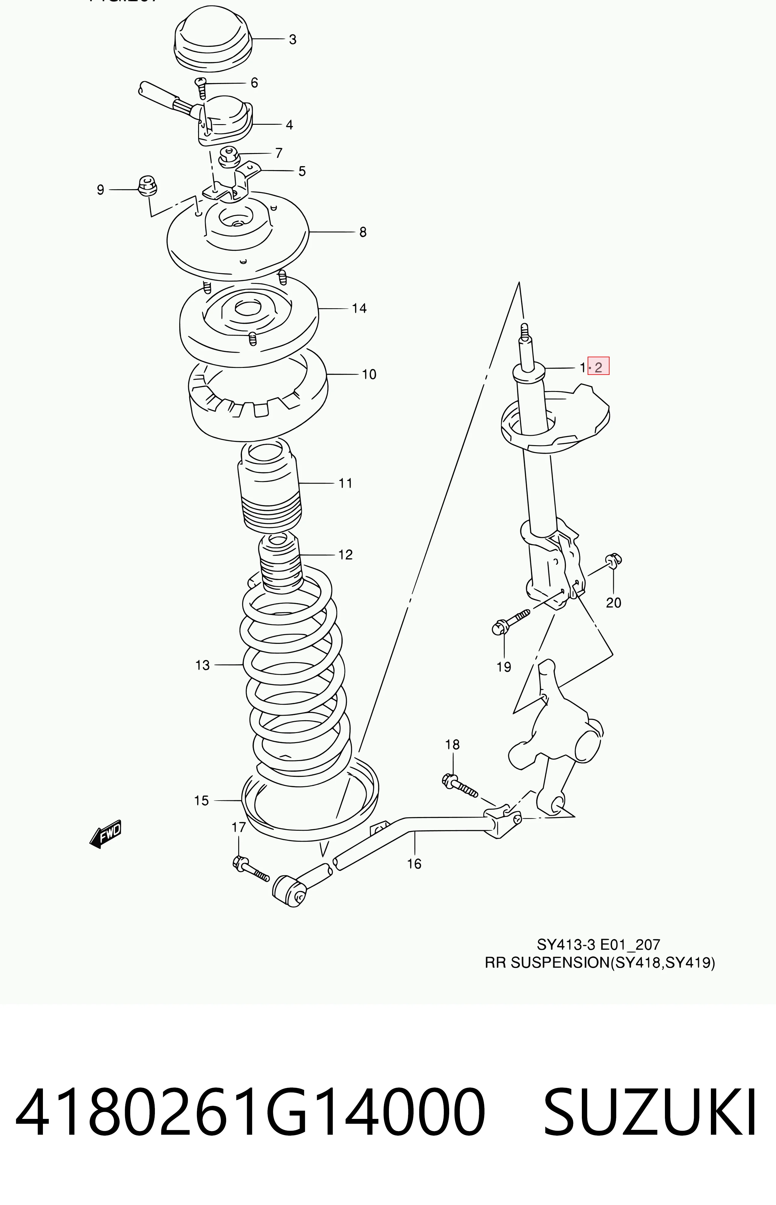 Amortiguadores posteriores para Suzuki Baleno  EG