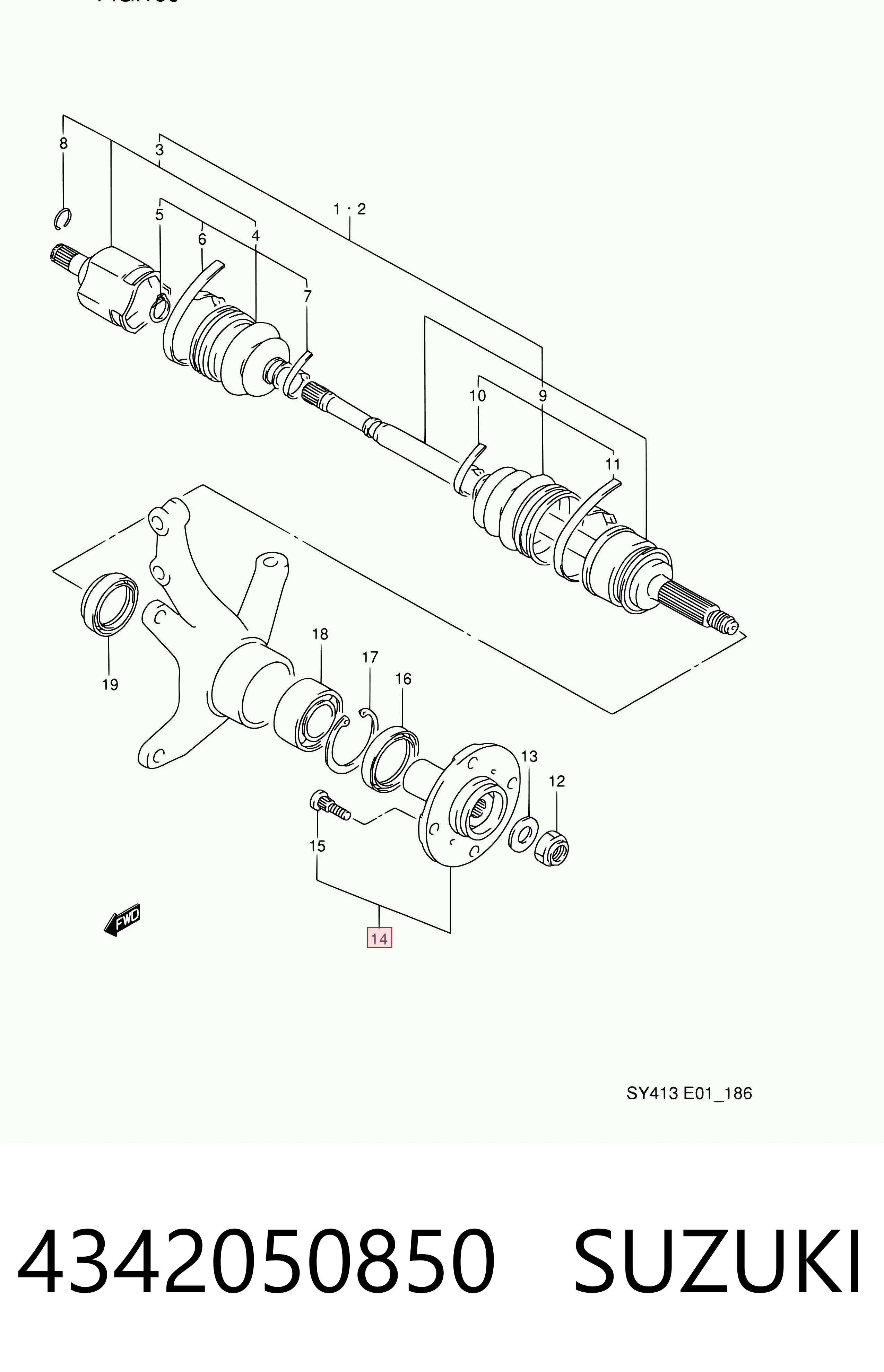 Buje de rueda delantero para Suzuki Swift EA