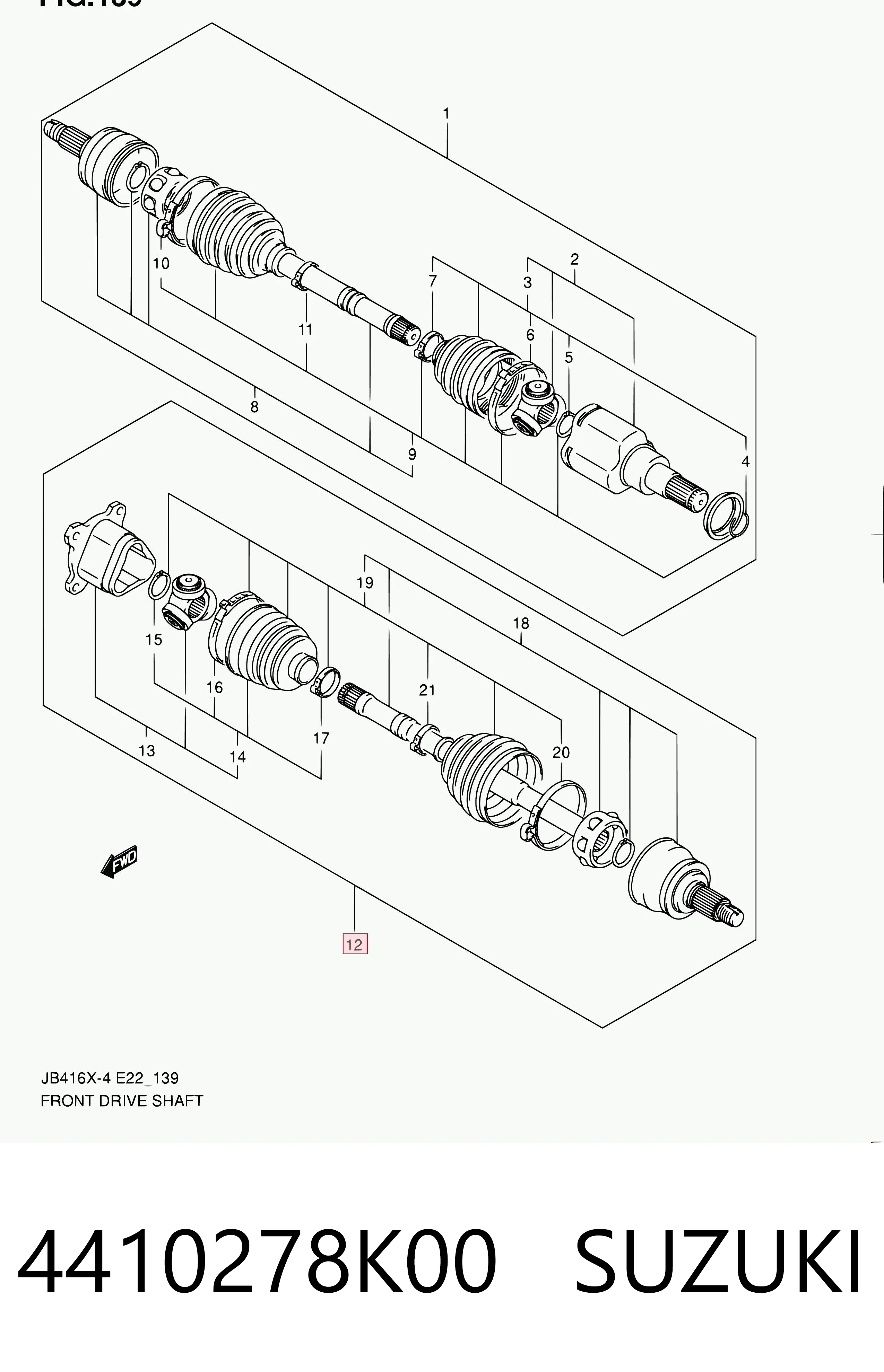 4410278K00 Suzuki Semieje delantero izquierdo
