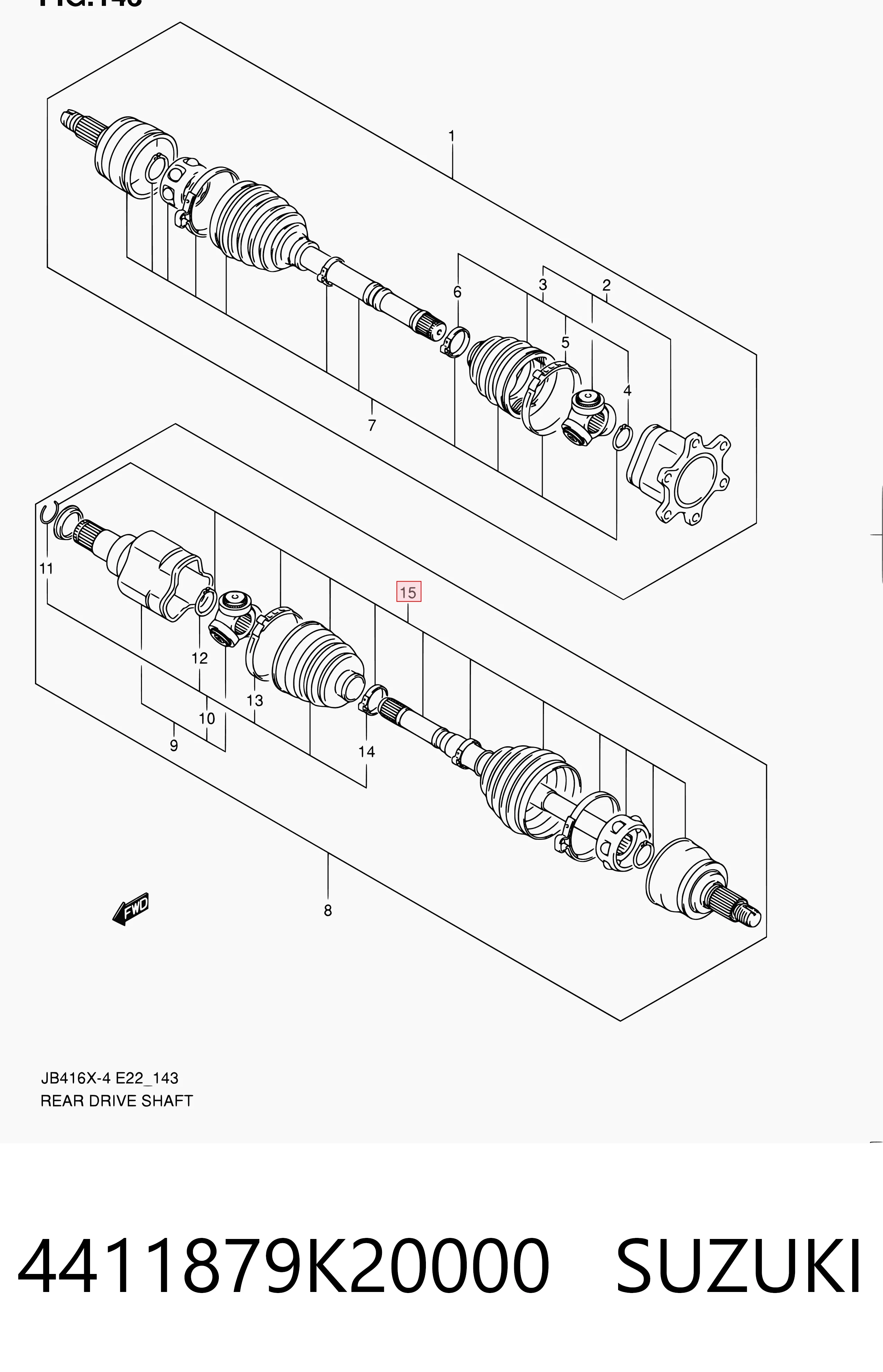 SU700 Masuma Junta homocinética exterior trasera