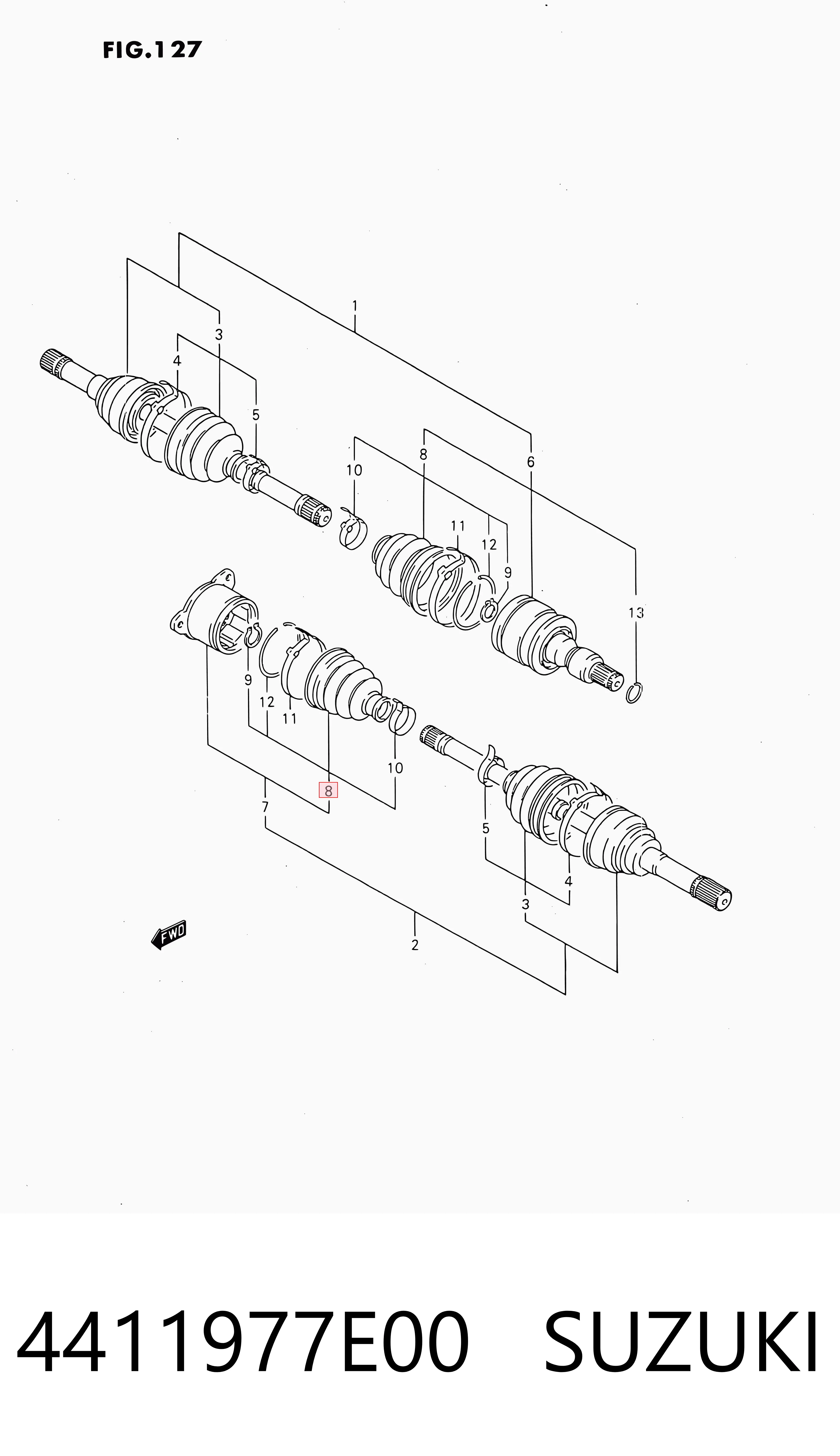 Fuelle interior del palier delantero 4411977E00 SUZUKI