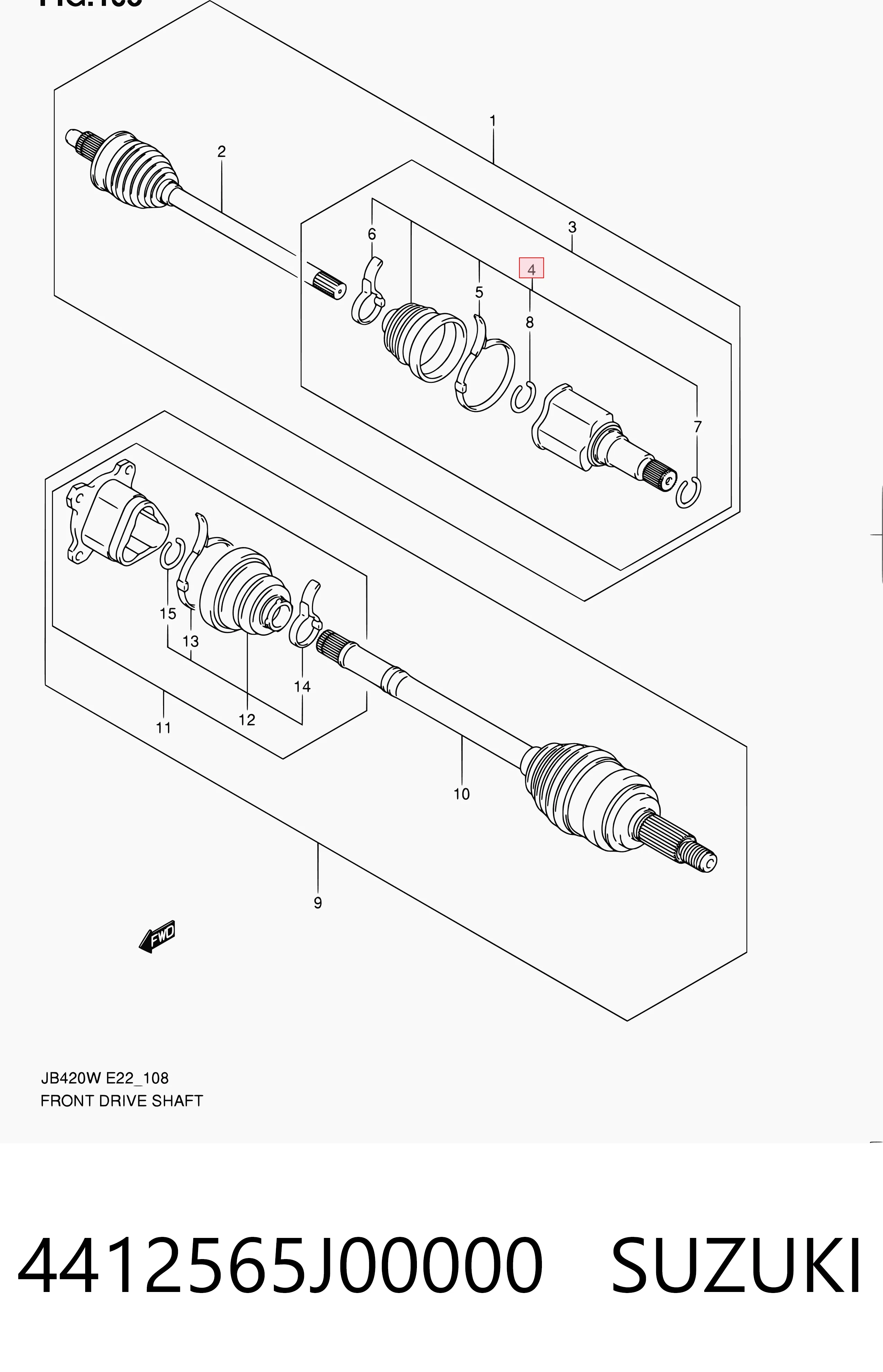 Fuelle, semieje delantero interior para Suzuki Grand Vitara  (JB)