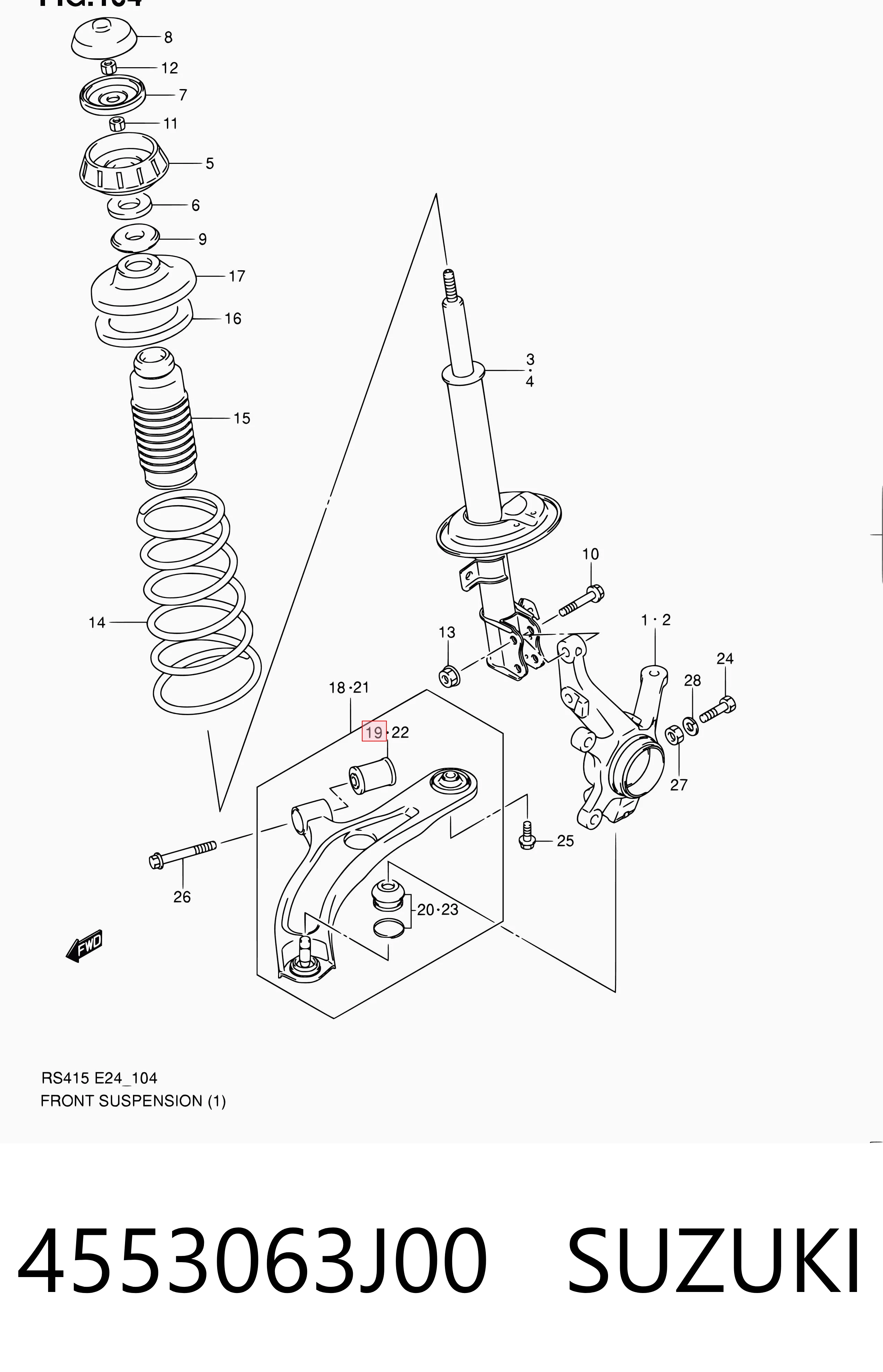 Silentblock suspension Suzuki Swift IV (MZ, EZ)