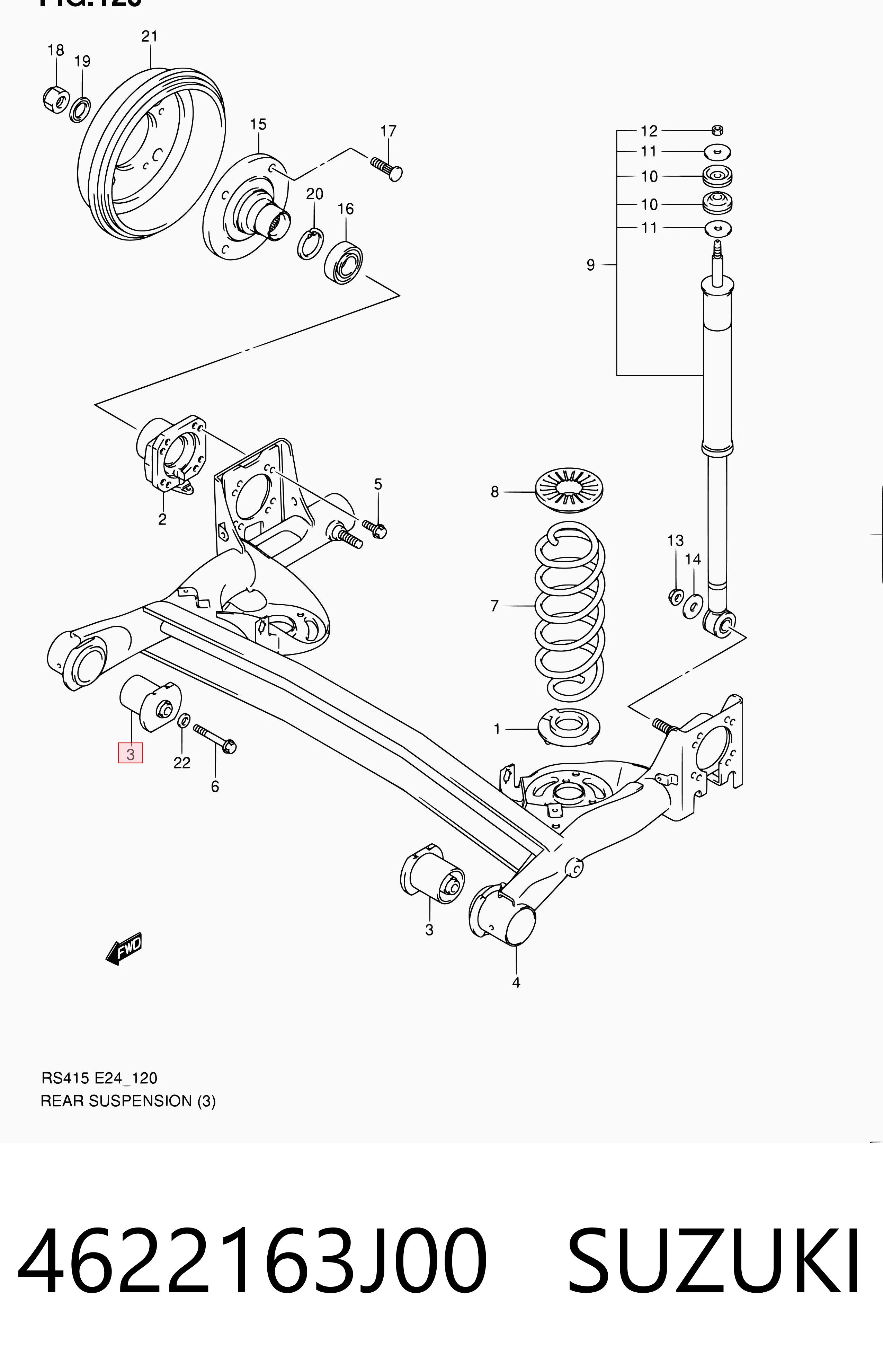 Comprar Buje de la viga trasera Suzuki Swift III RS a bajo precio