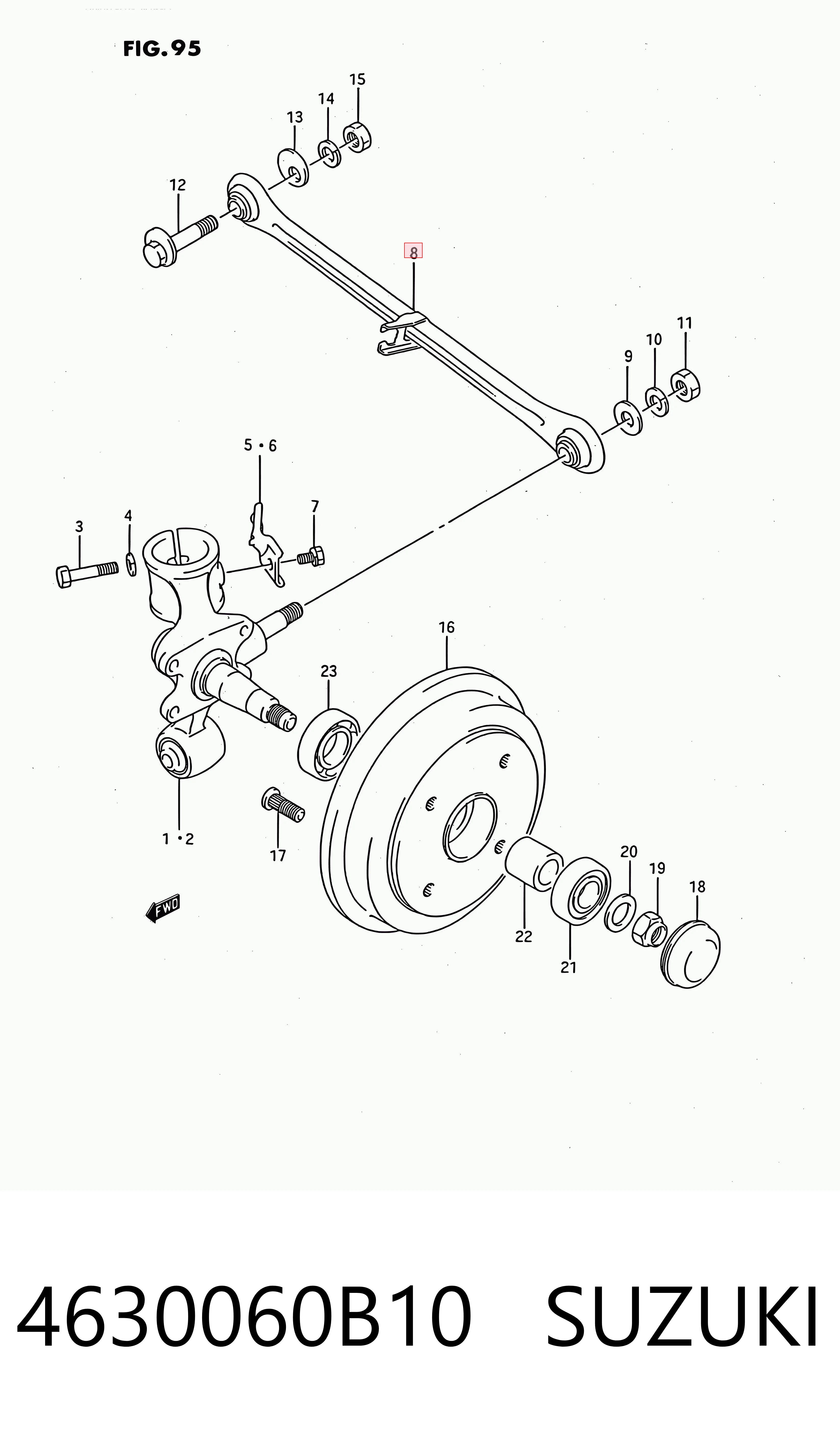 Brazo superior de suspensión trasera izquierdo/derecho 4630060B00 BAW