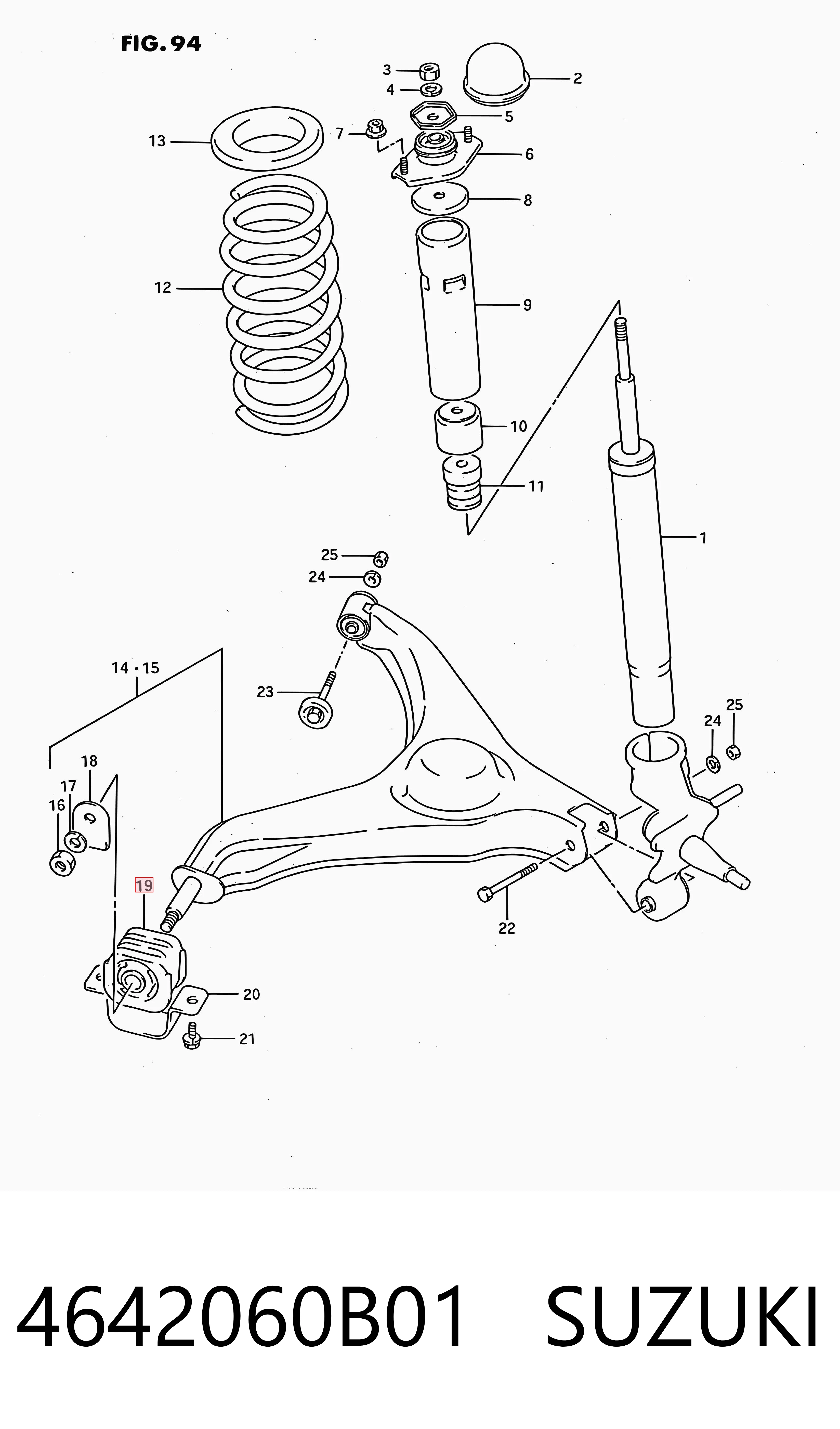 Buje del brazo inferior trasero 4642060B01 SUZUKI
