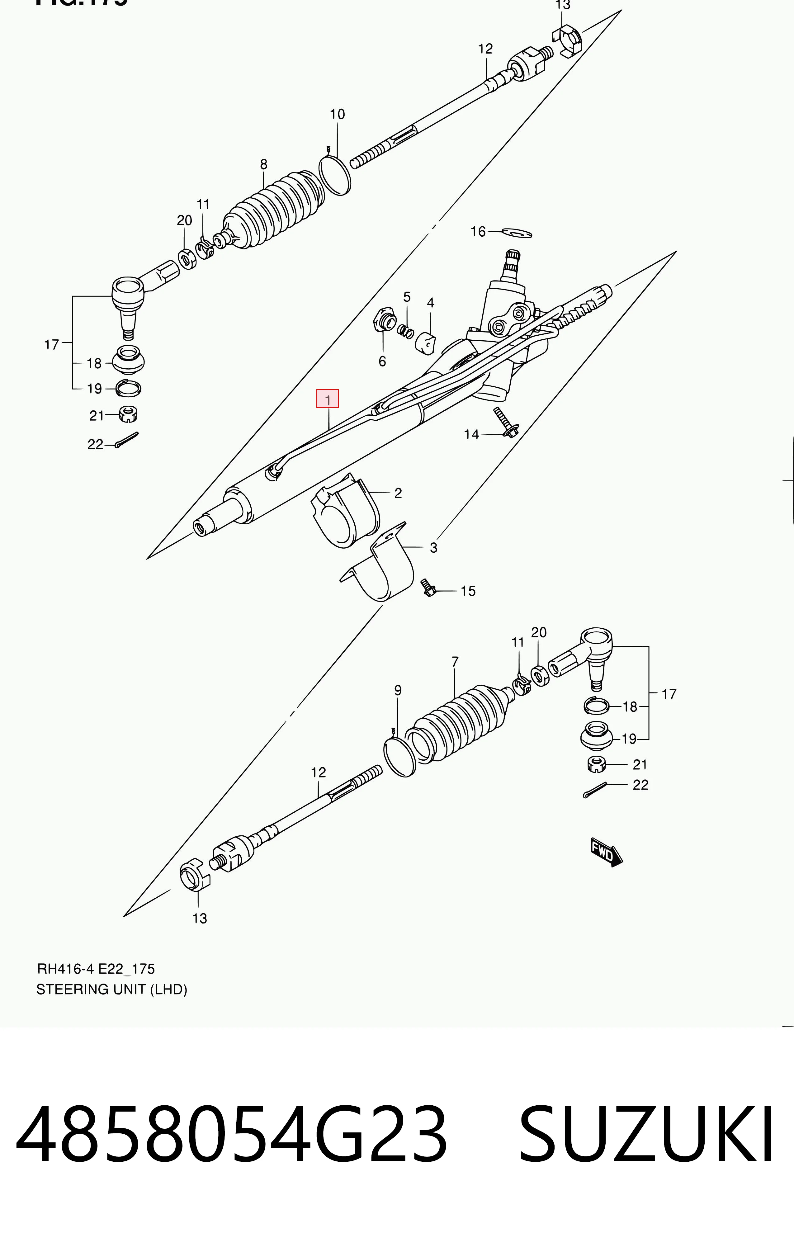 Cremallera de dirección SUZUKI 4858054G23