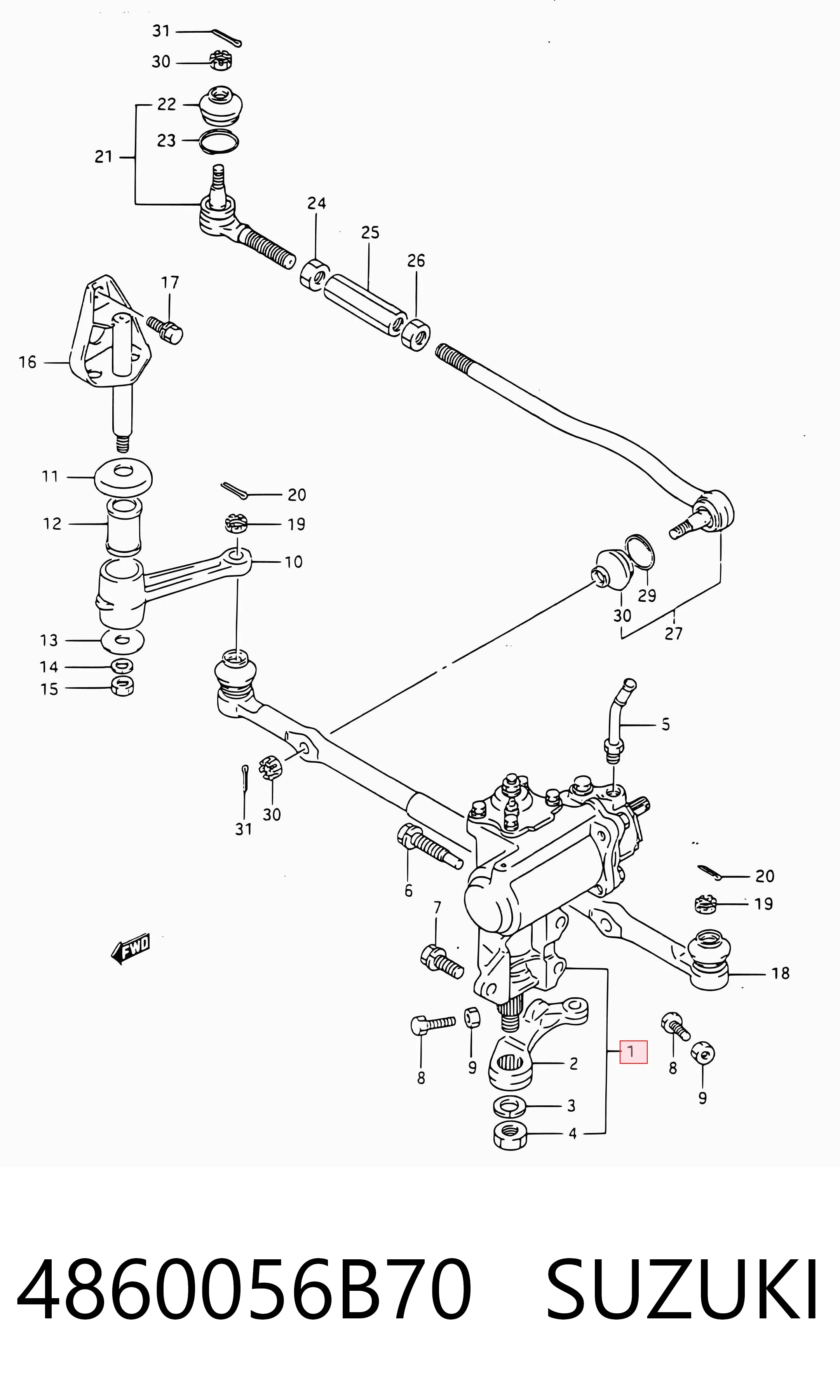 4860056B70 Suzuki Cremallera caja de direccion